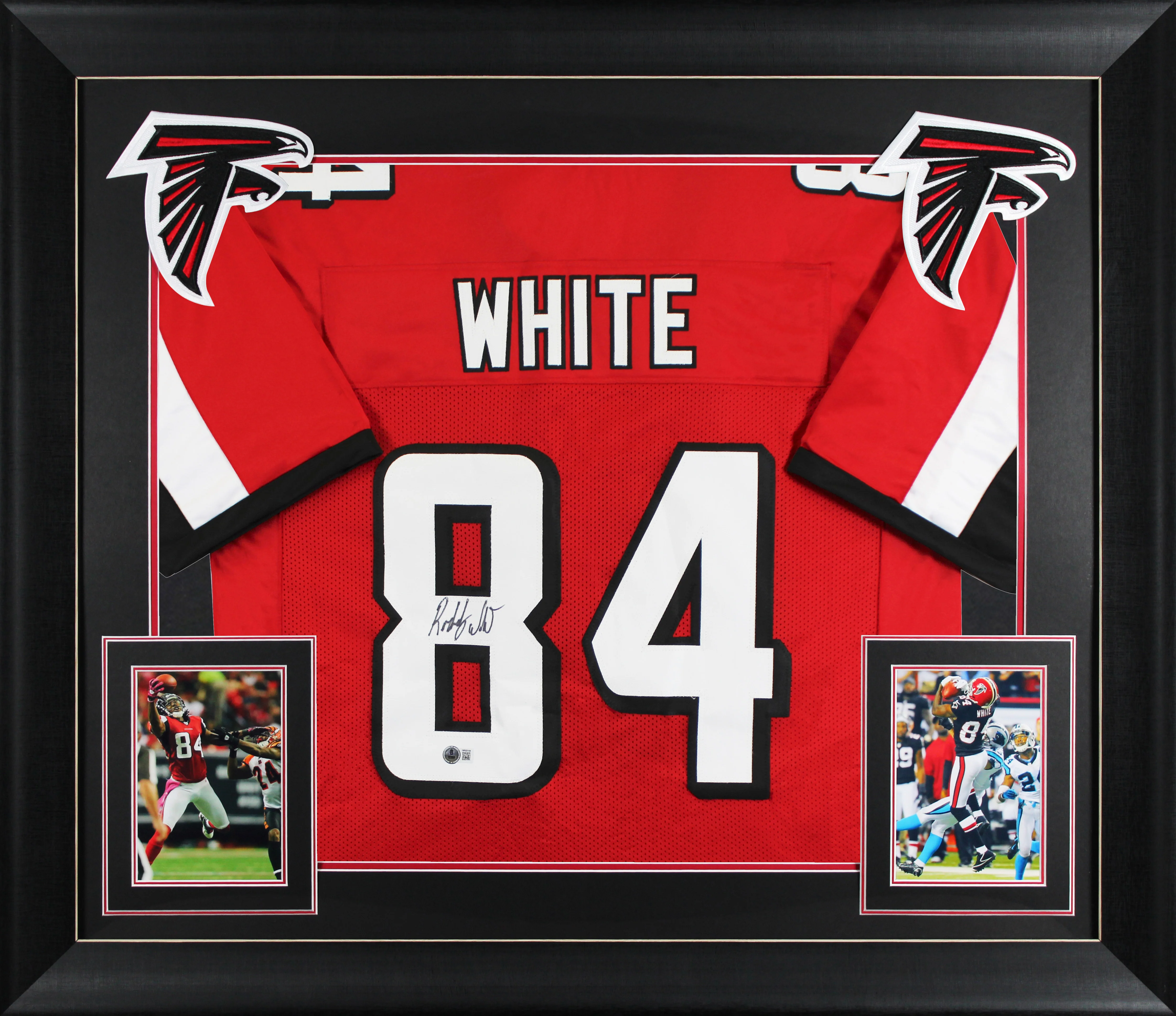 Roddy White Authentic Signed Red Pro Style Framed Jersey BAS Witnessed - Image 2