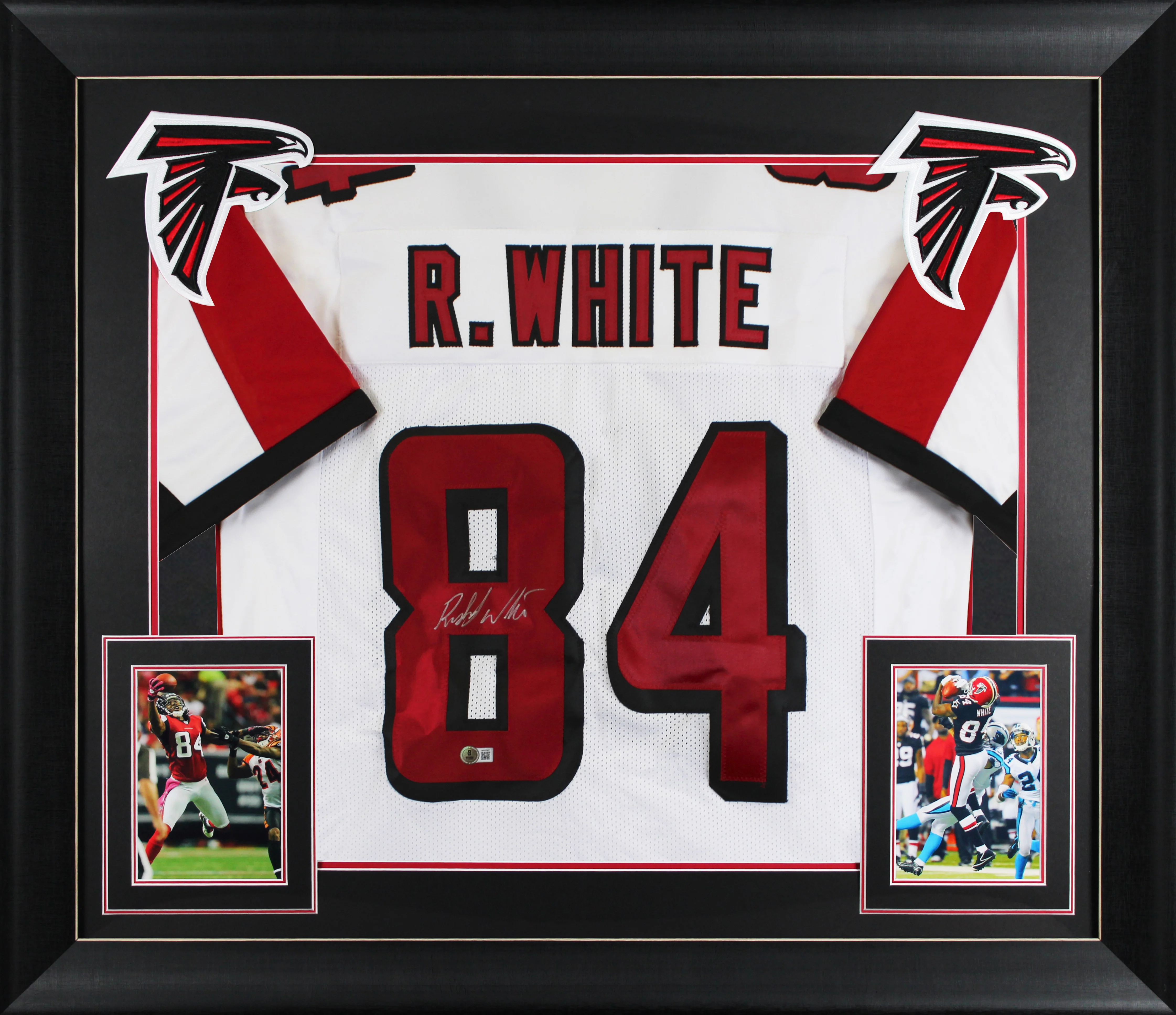 Roddy White Authentic Signed White Pro Style Framed Jersey BAS Witnessed - Image 2