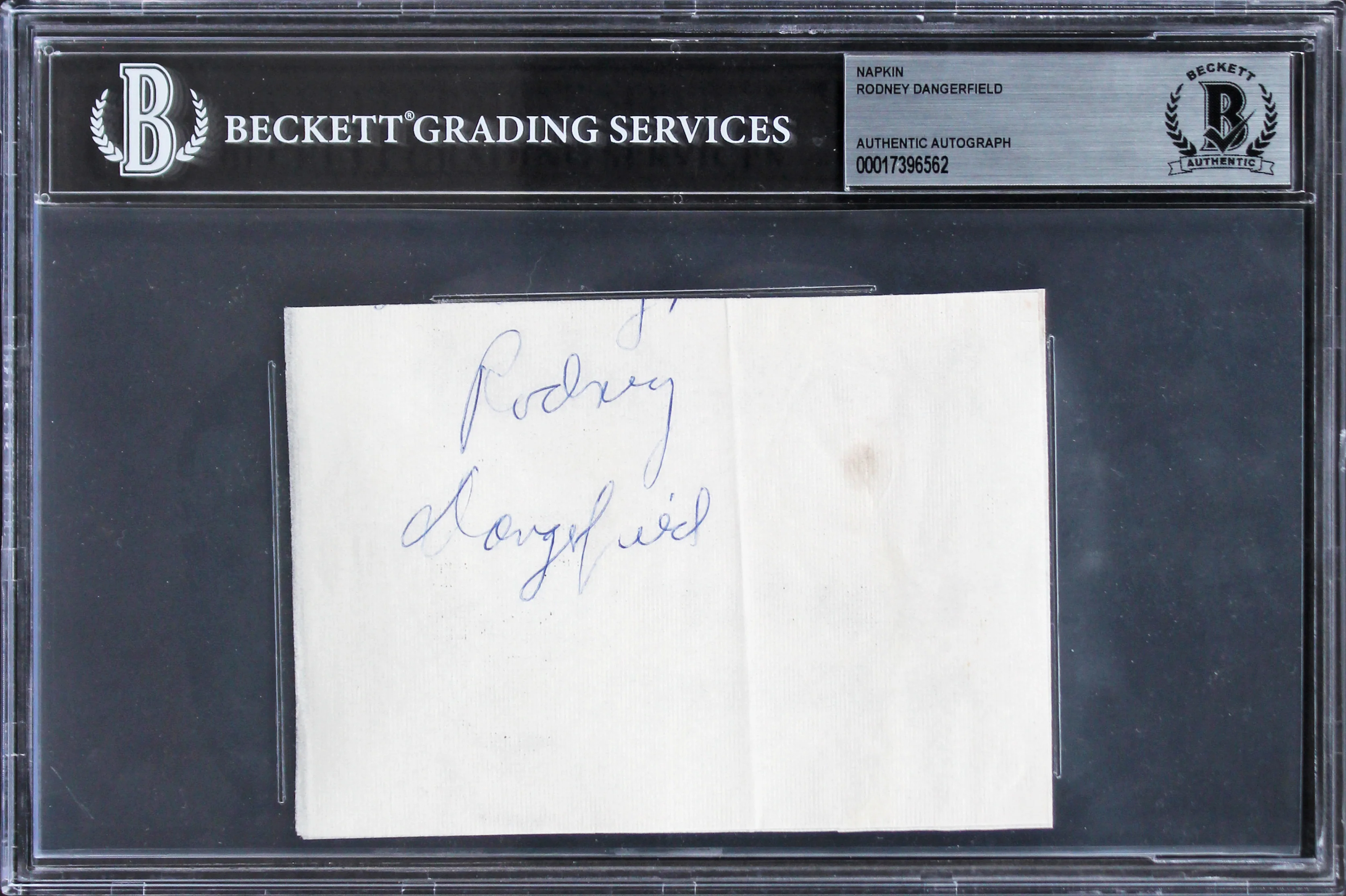 Rodney Dangerfield Caddyshack Authentic Signed 3.5x5 Napkin BAS Slabbed - Image 2