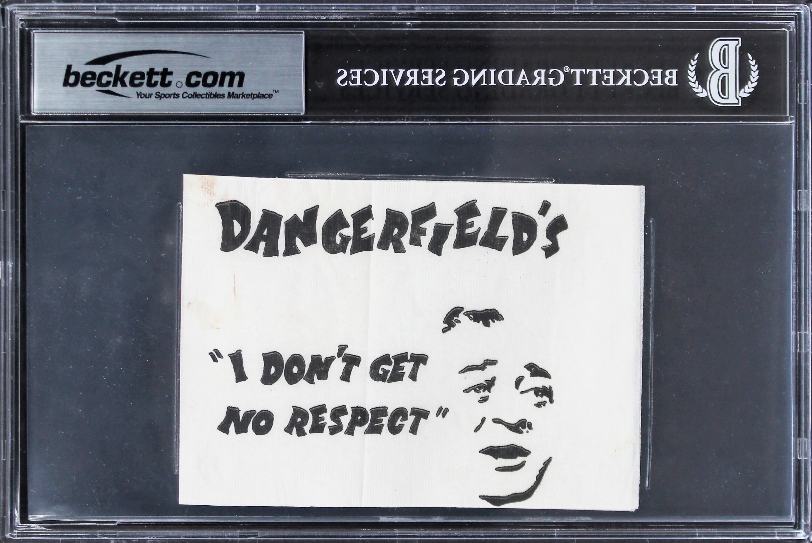 Rodney Dangerfield Caddyshack Authentic Signed 3.5x5 Napkin BAS Slabbed - Image 3