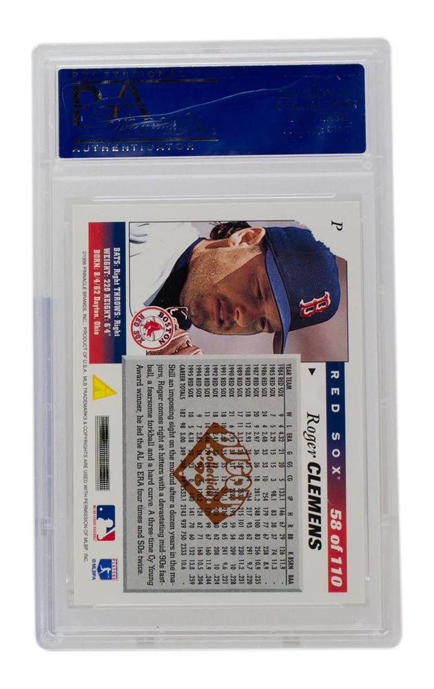Roger Clemens 1996 Score Dugout #58 Boston Red Sox Baseball Card PSA Mint 9 - Image 3