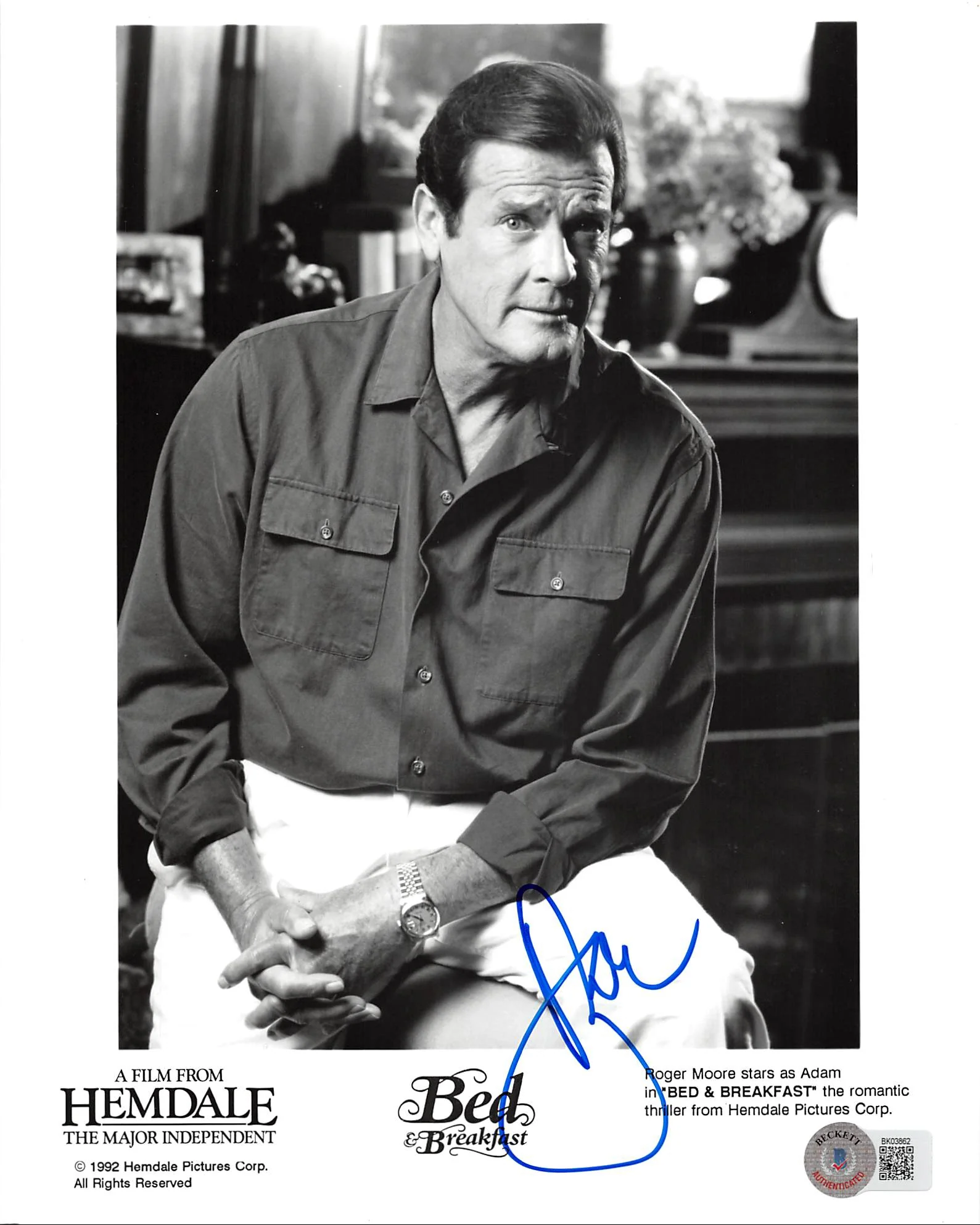 Roger Moore Bed & Breakfast Authentic Signed 8x10 Photo Autographed BAS #BK03862 - Image 2