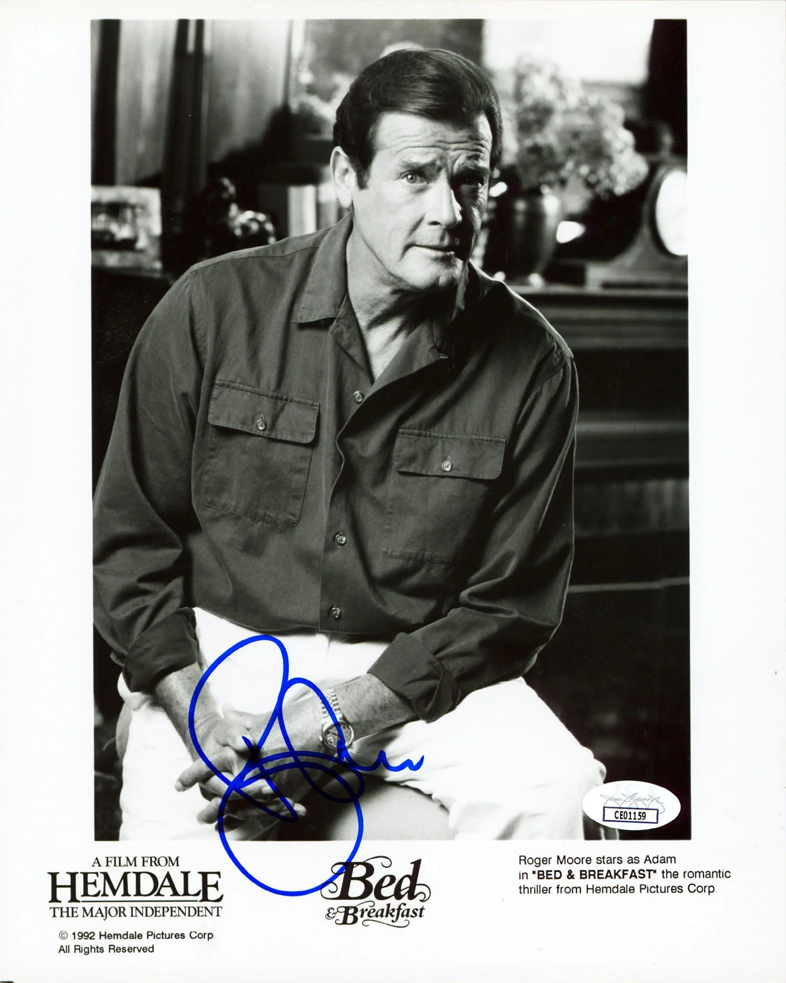 Roger Moore Bed & Breakfast Authentic Signed 8x10 Vertical Photo JSA #CE01159 - Image 2