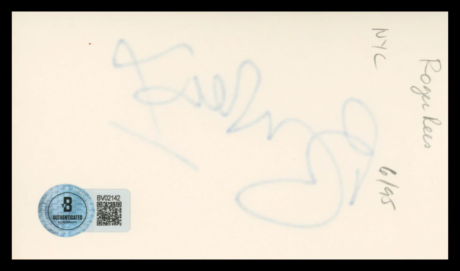 Roger Rees Cheers Authentic Signed 3x5 Index Card Autographed BAS #BV02142 - Image 3