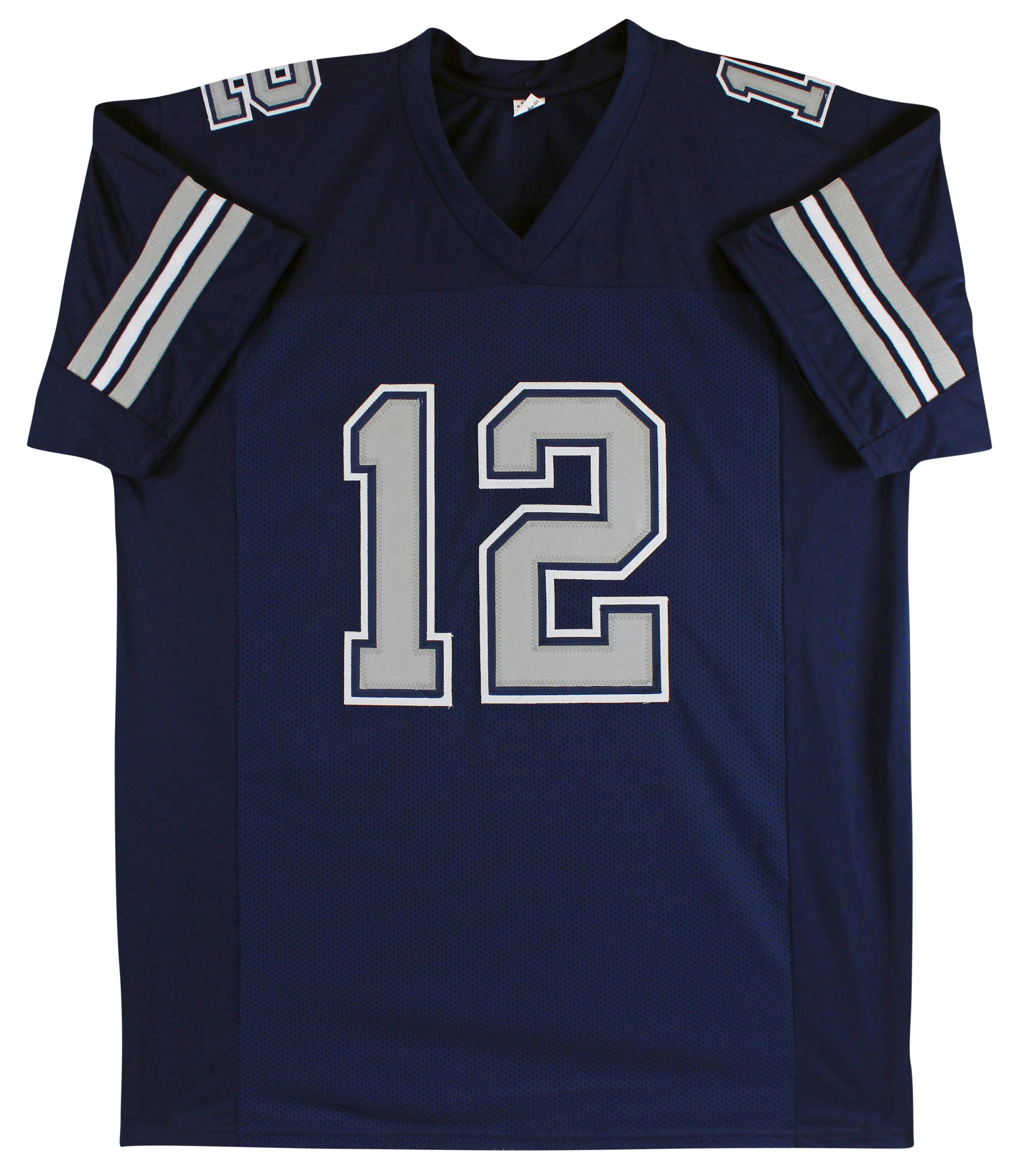 Roger Staubach Authentic Signed Navy Blue Pro Style Jersey w/ Grey #'s BAS Wit - Image 4