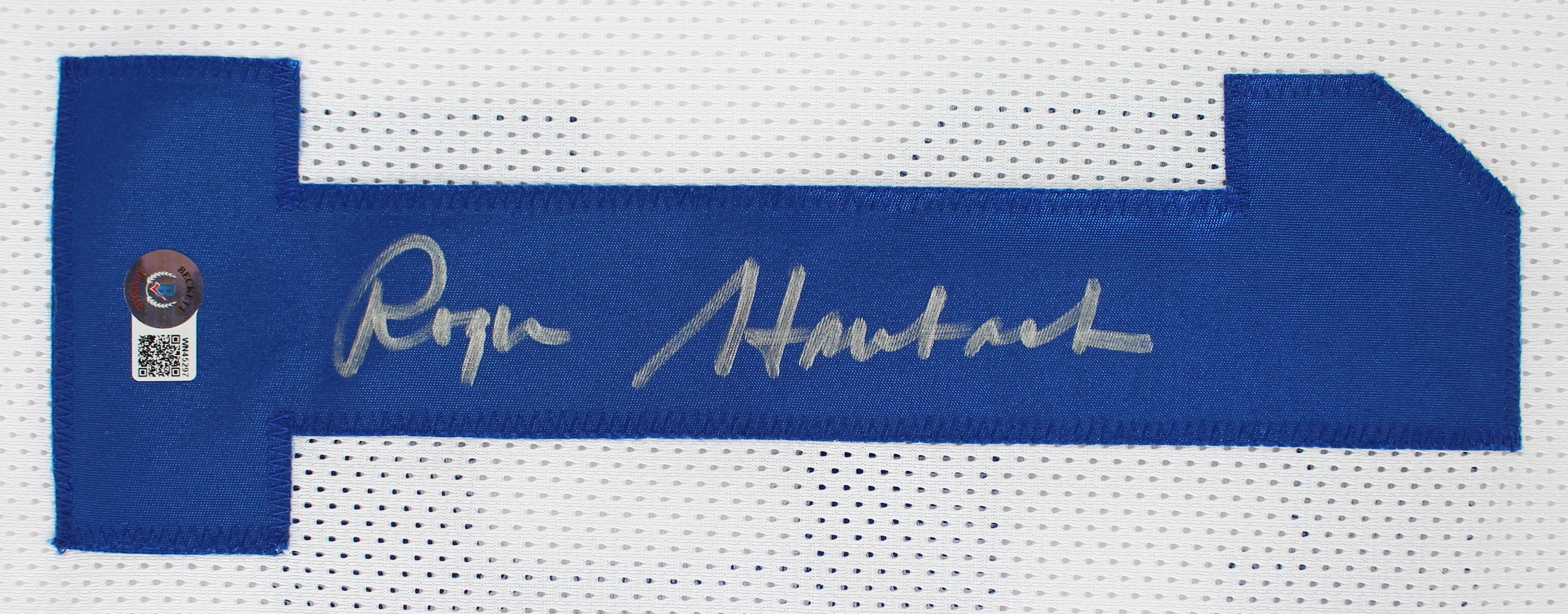 Roger Staubach Authentic Signed White Pro Style Jersey Autographed BAS Witnessed - Image 3