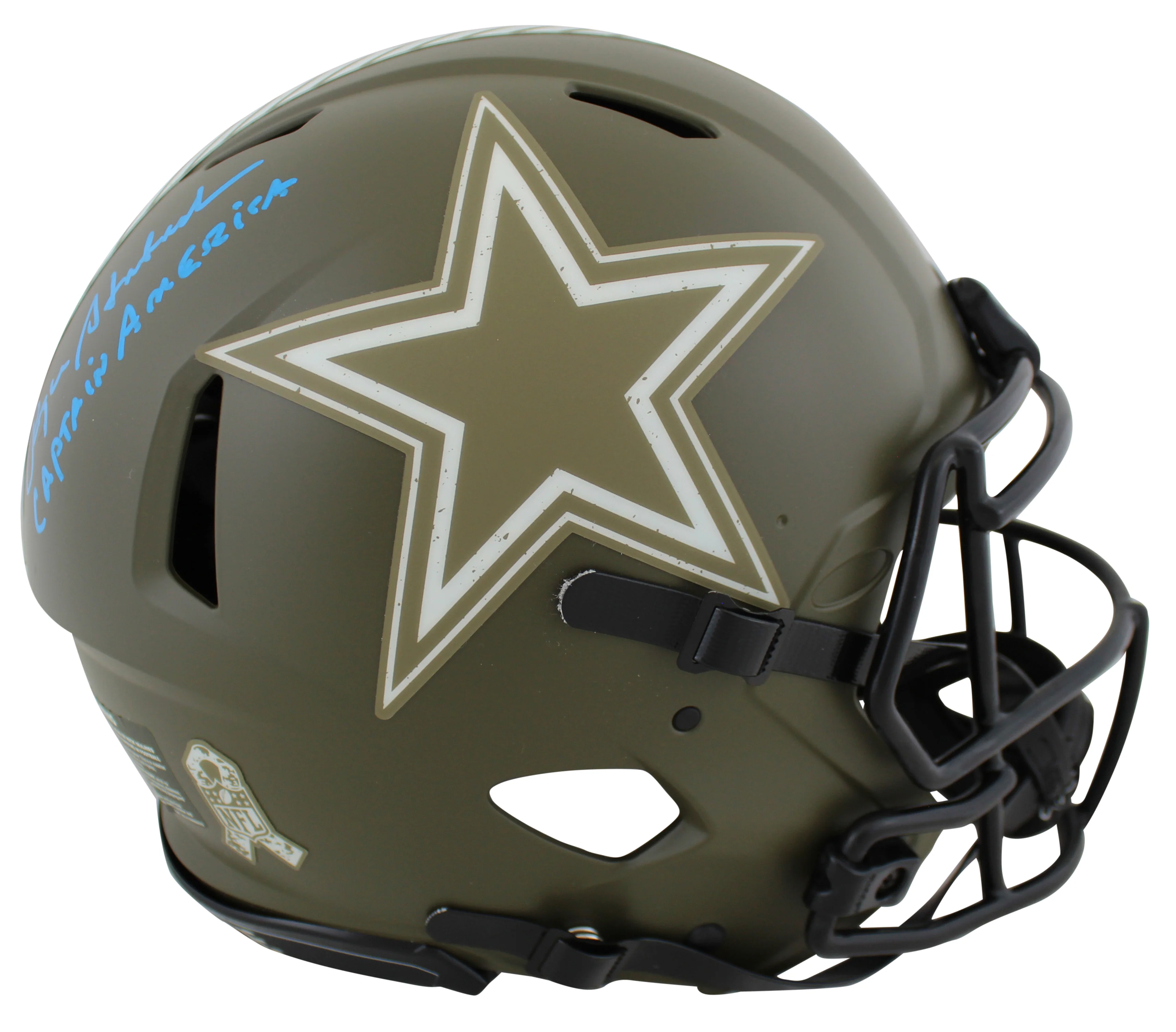 Roger Staubach "CA" Signed Salute To Service F/S Speed Proline Helmet BAS Wit - Image 3