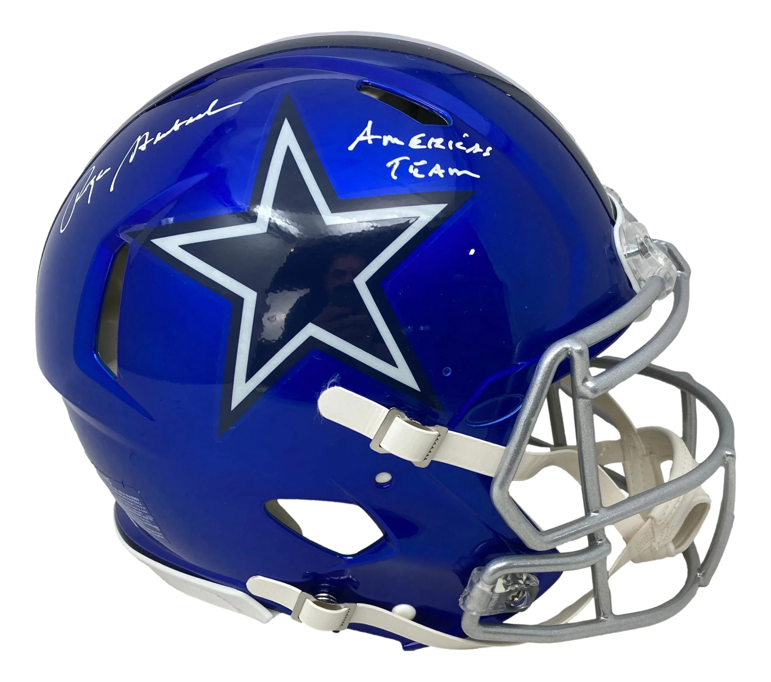 Roger Staubach Signed Cowboys FS Flash Authentic Speed Helmet Americas Team BAS - Image 4