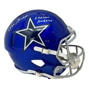 Roger Staubach Signed Cowboys FS Flash Replica Speed Helmet Captain America BAS - Image 4