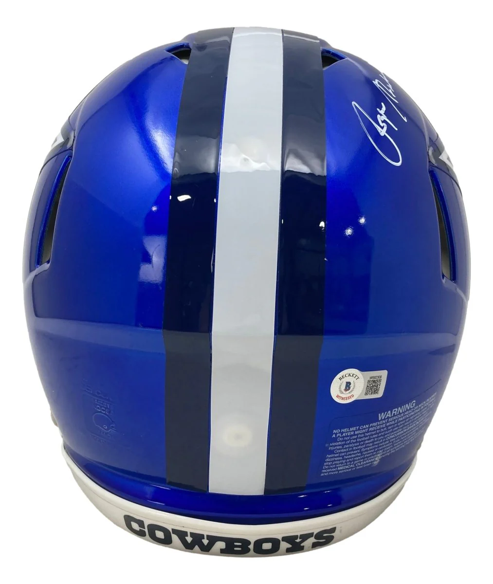 Roger Staubach Signed Dallas Cowboys Full Size Flash Authentic Speed Helmet BAS - Image 2