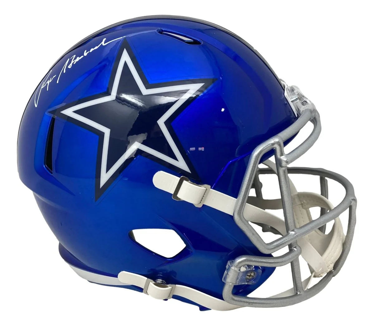 Roger Staubach Signed Dallas Cowboys Full Size Flash Replica Speed Helmet BAS - Image 4