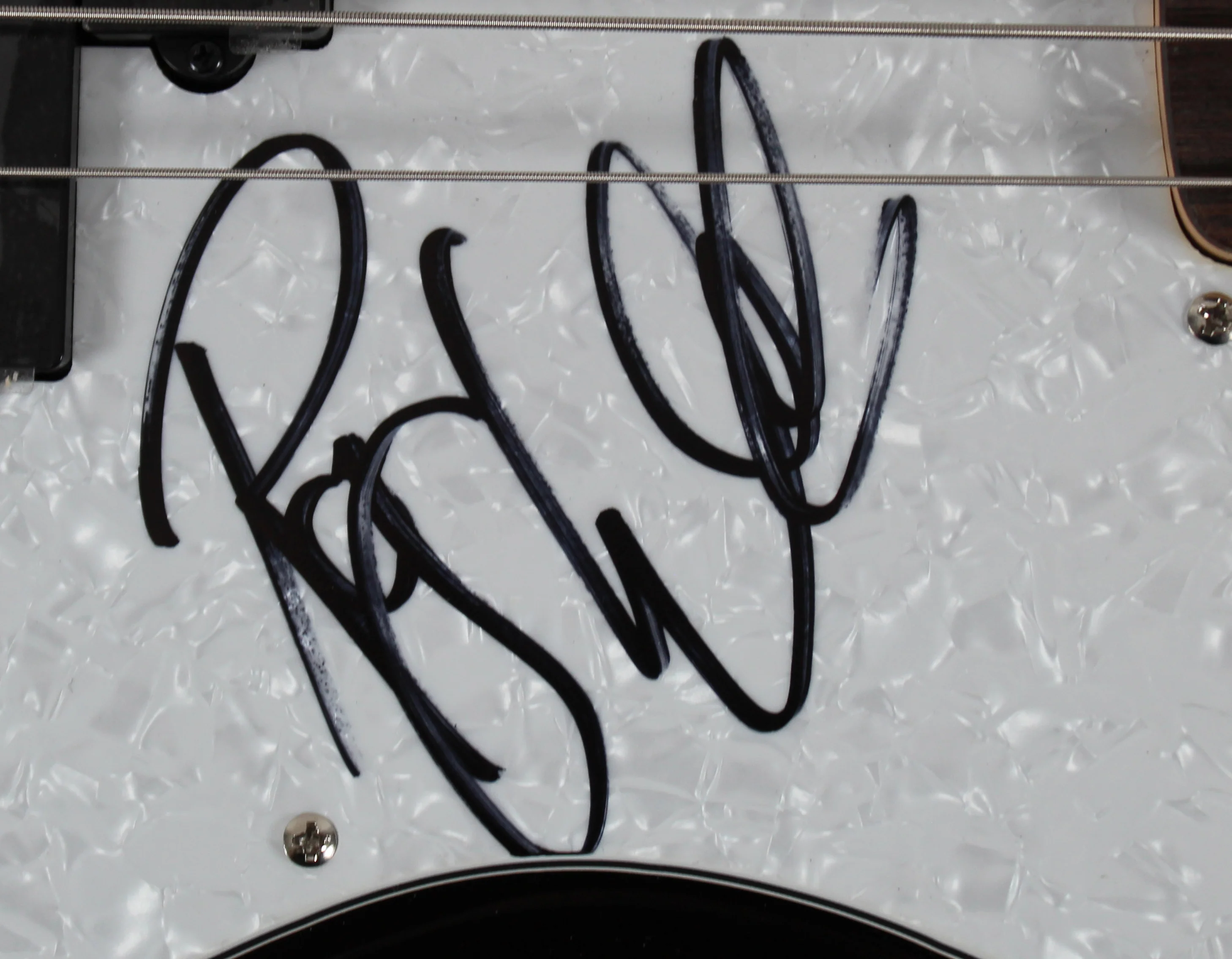 Roger Waters Pink Floyd Signed Black Fender Squier Bass Guitar BAS #AC78236 - Image 4