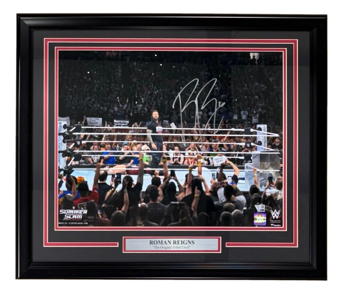 Roman Reigns Signed Framed 16x20 WWE Summerslam Return Photo Fanatics