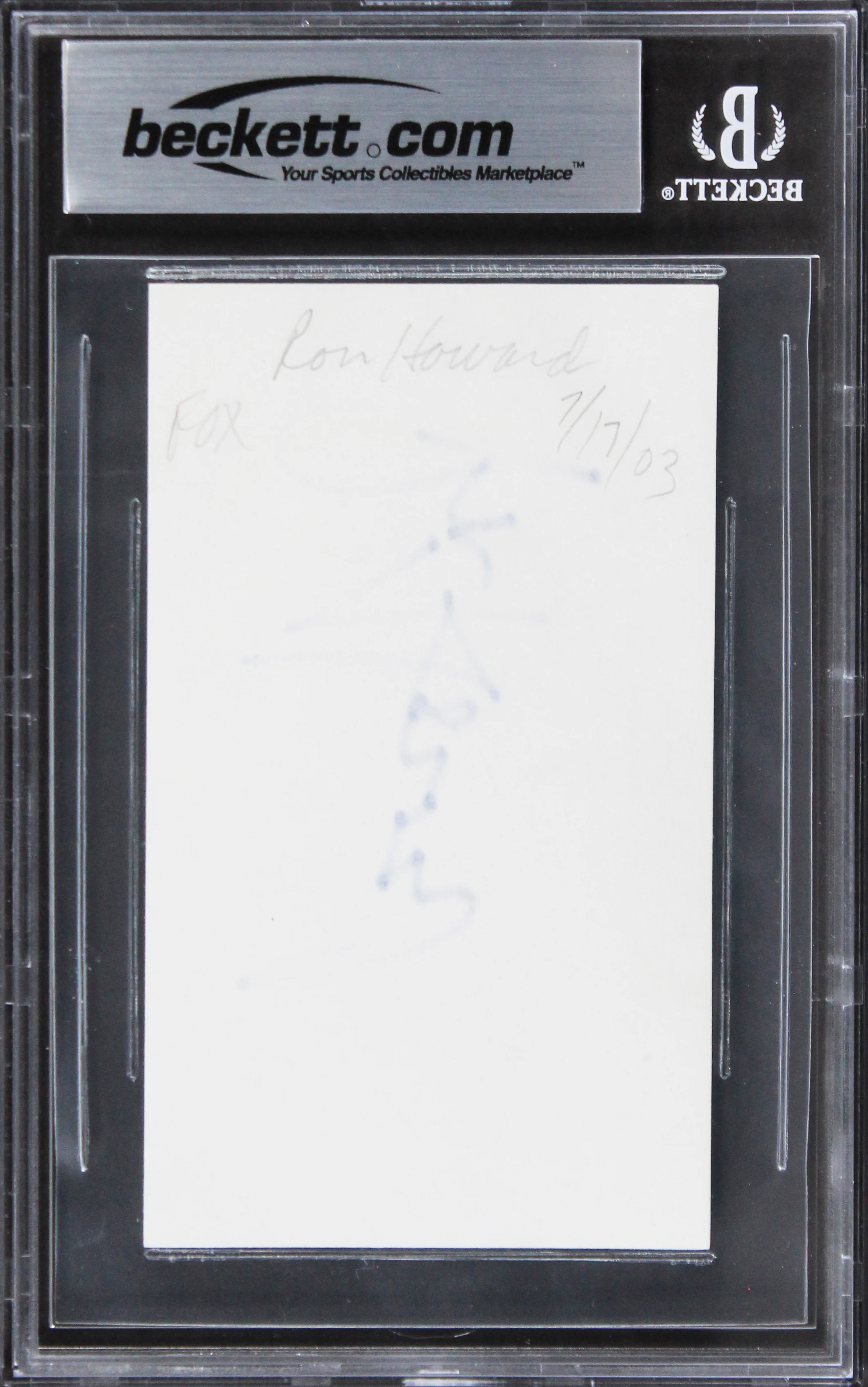 Ron Howard Happy Days Authentic Signed 3x5 Index Card Autographed BAS Slabbed 1 - Image 3