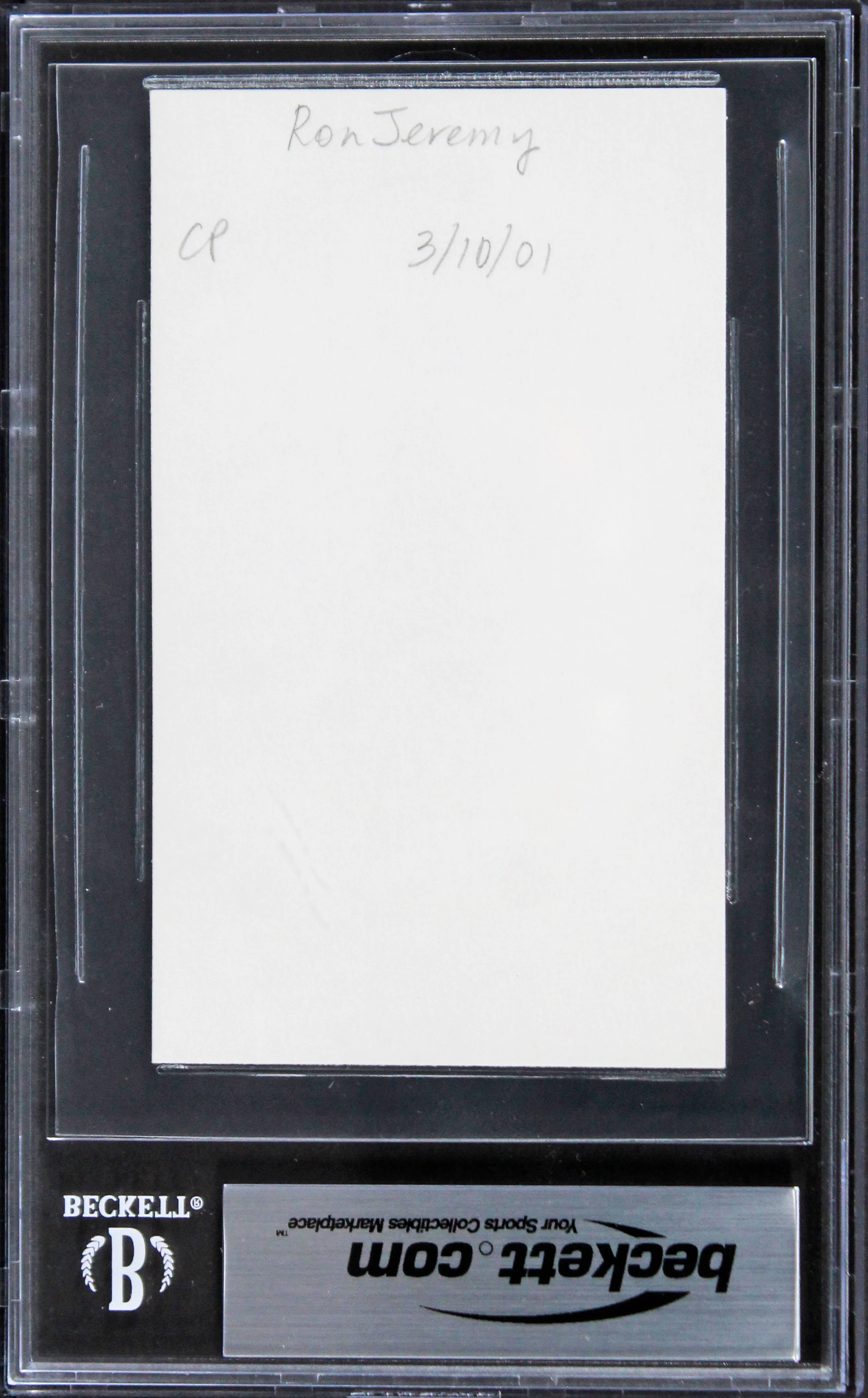 Ron Jeremy Adult Film Star Authentic Signed 3x5 Index Card BAS Slabbed - Image 3