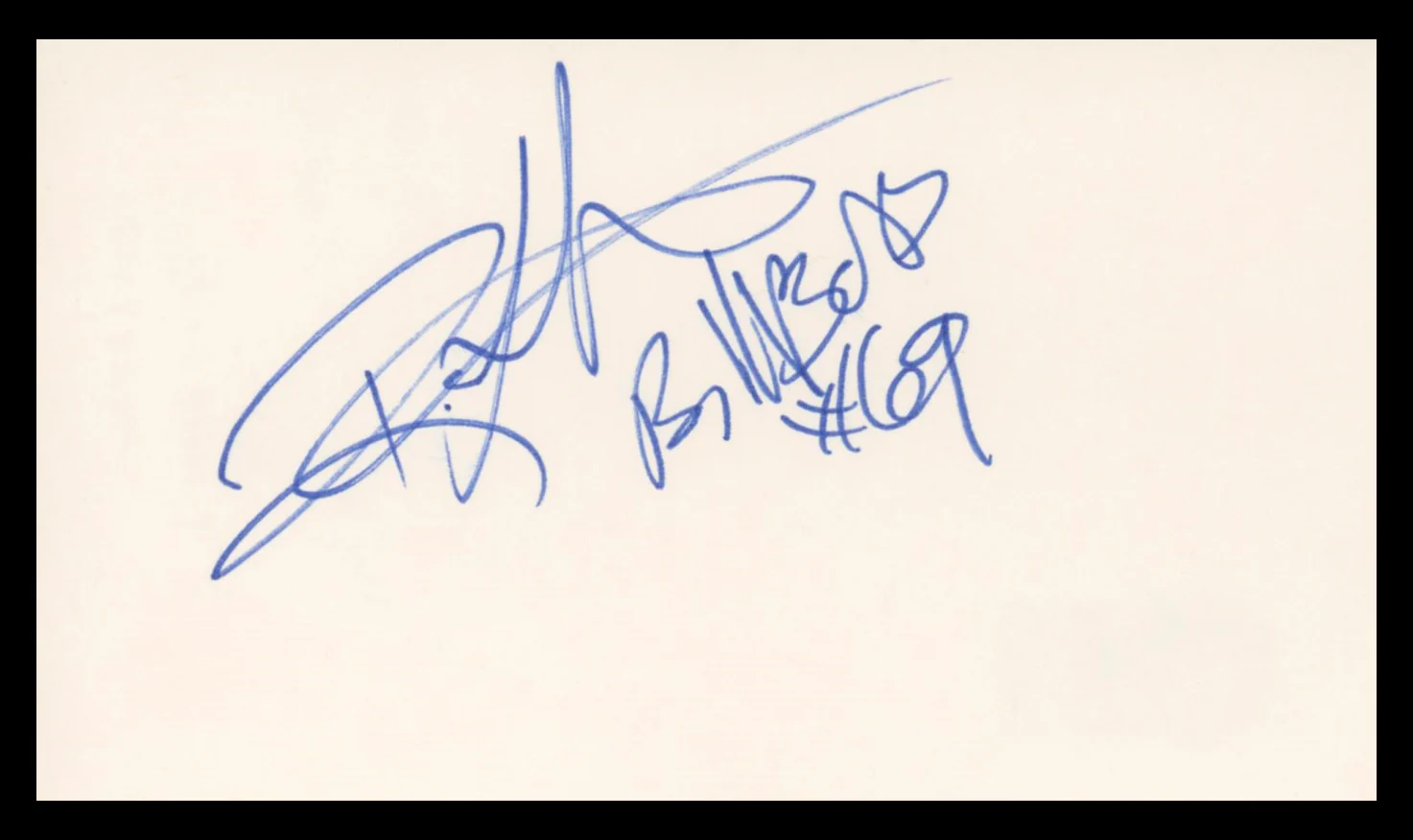 Ron Lester Varsity Blues "Billy Bob #69" Signed 3x5 Index Card BAS #BU64818 - Image 2