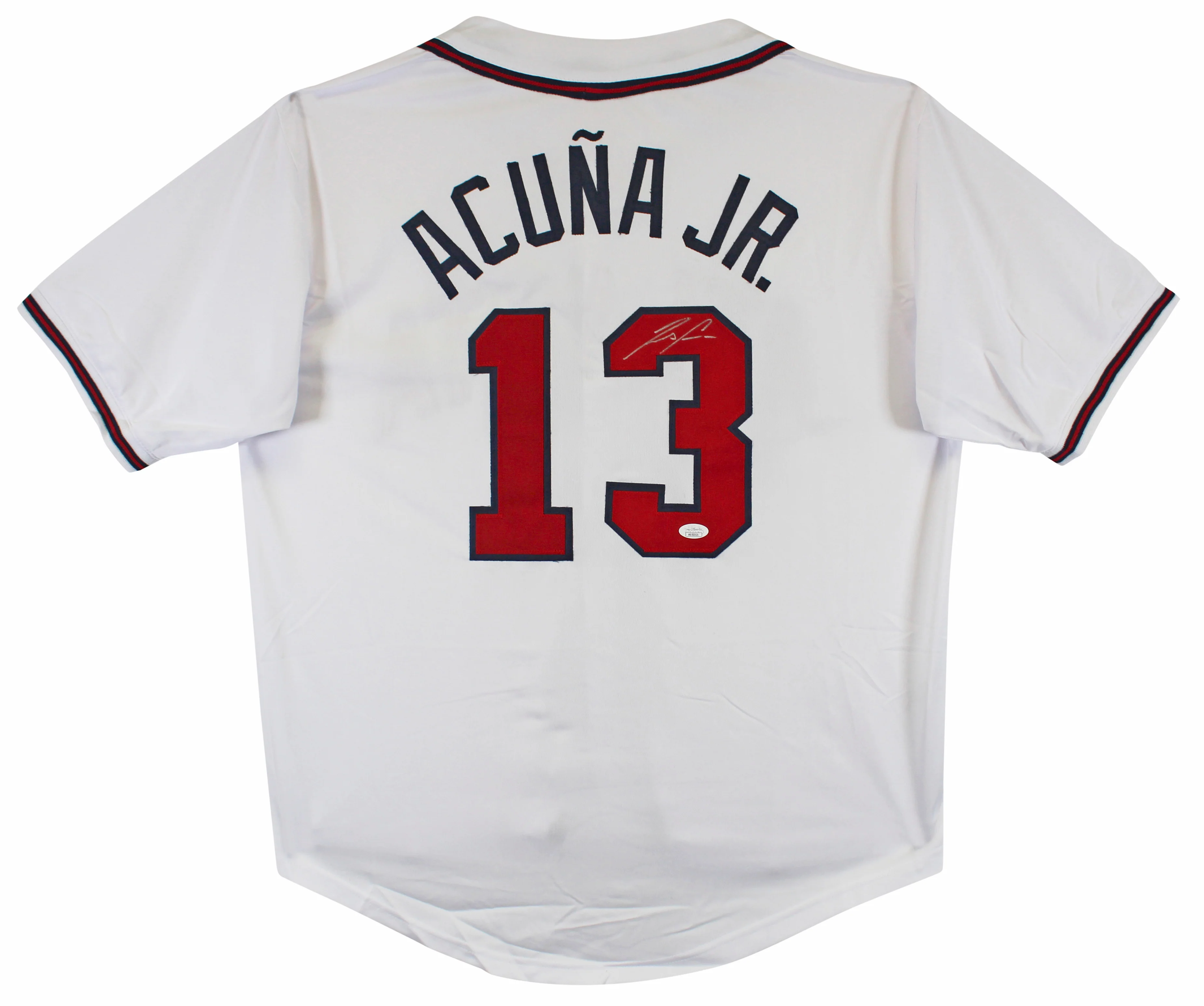 Ronald Acuna Jr. Authentic Signed White Pro Style Jersey Autographed JSA 2 - Image 2