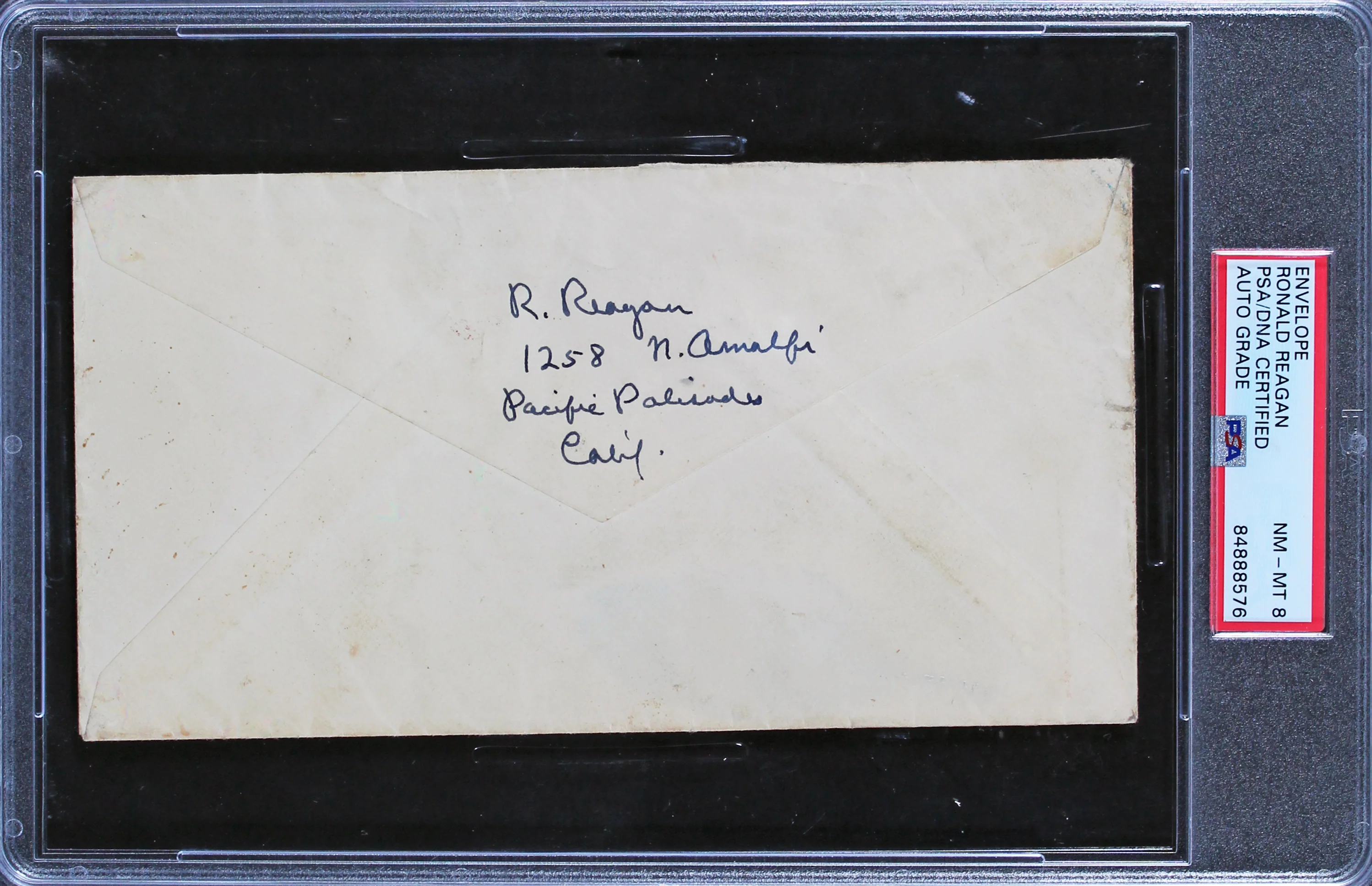 Ronald Reagan Authentic Signed 4x7.5 1955 Envelope Auto Graded 8 PSA Slabbed - Image 2