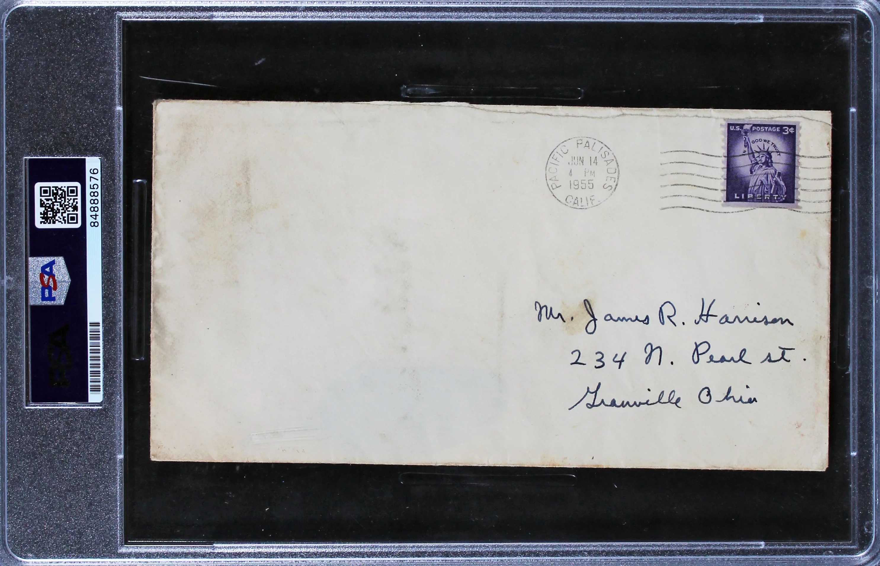 Ronald Reagan Authentic Signed 4x7.5 1955 Envelope Auto Graded 8 PSA Slabbed - Image 3