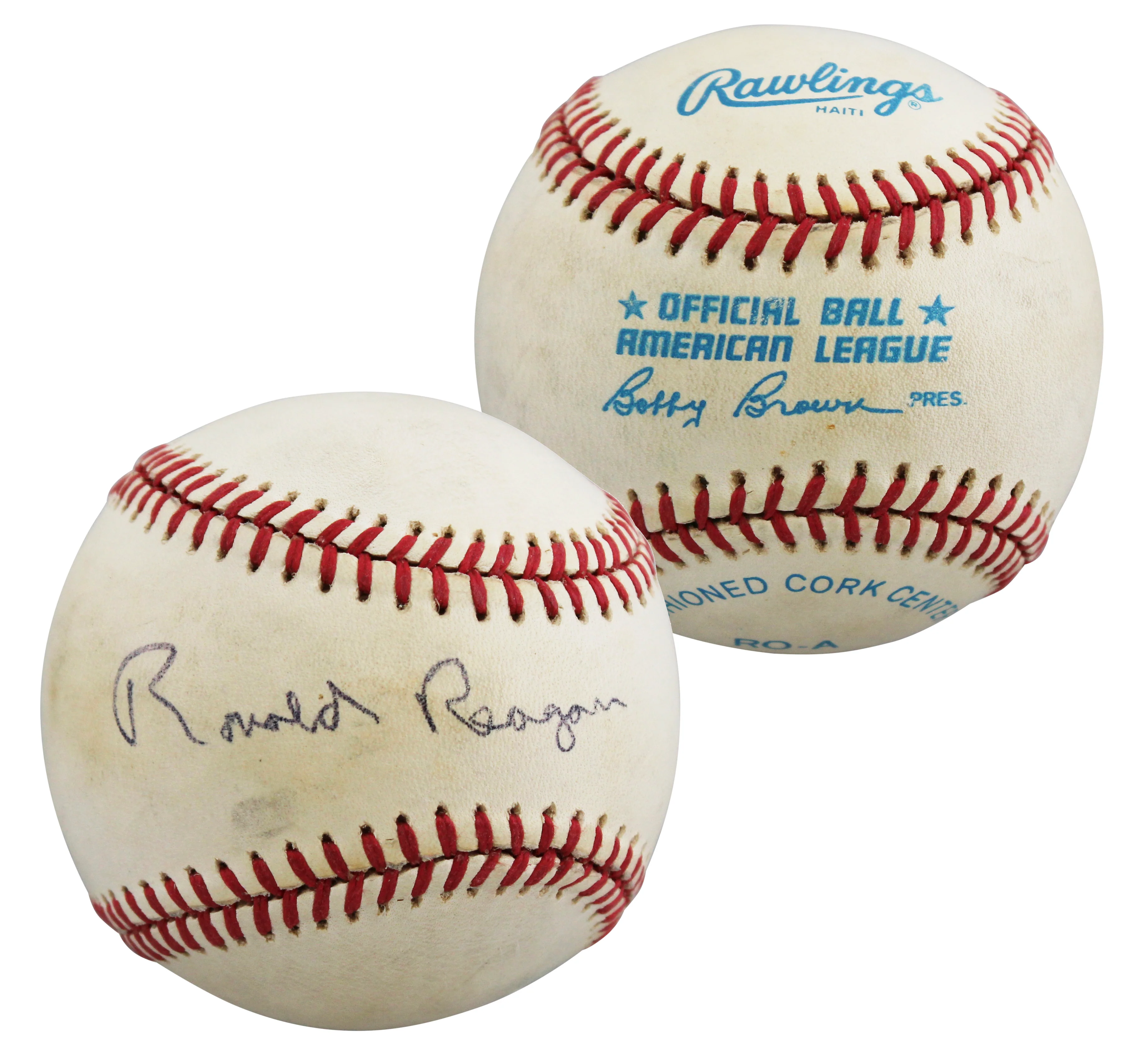 Ronald Reagan Authentic Signed Bobby Brown OAL Baseball Autographed BAS #AE33699 - Image 2