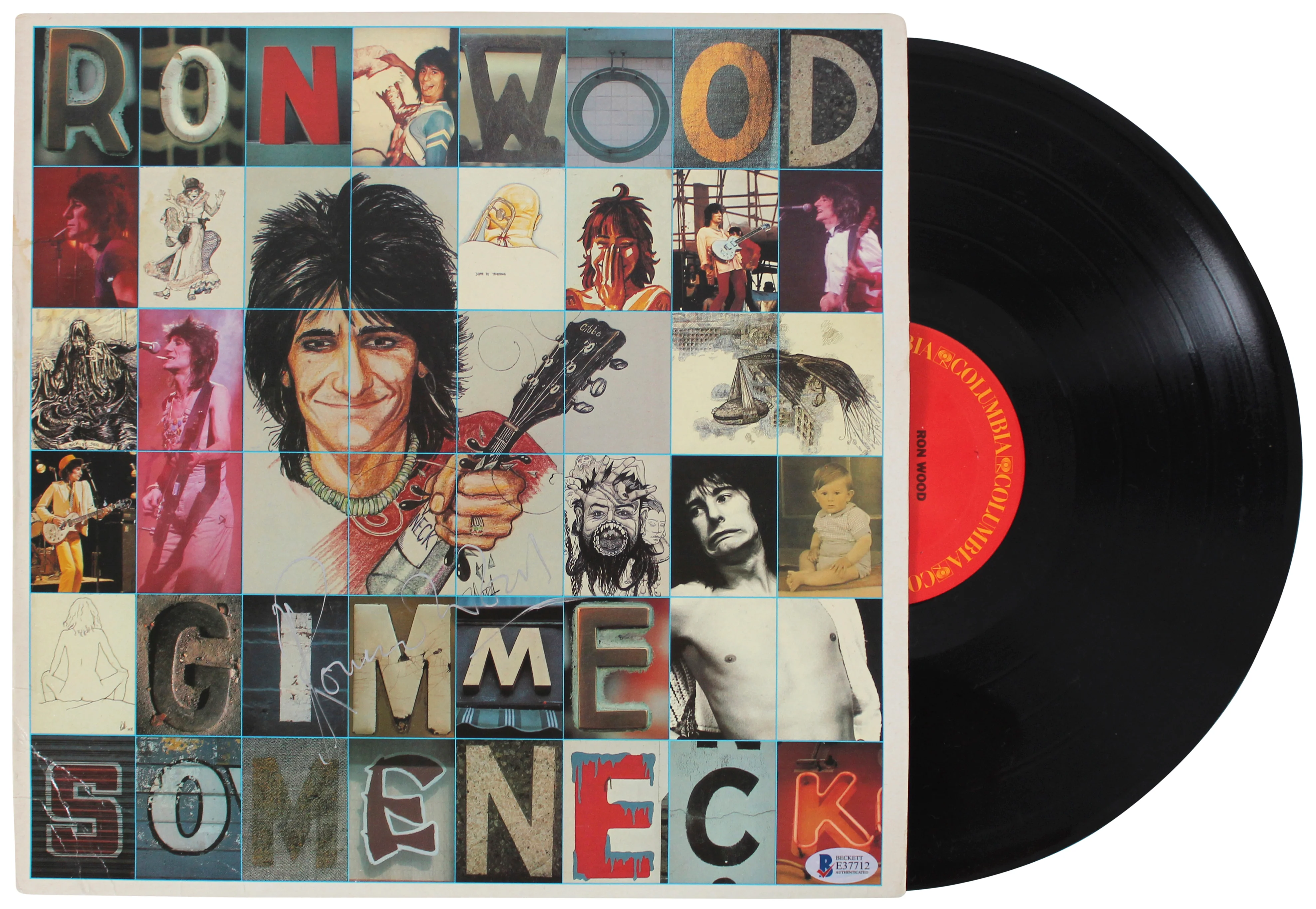 Ronnie Wood Authentic Signed Gimme Some Neck Album Cover W/ Vinyl BAS #E37712 - Image 2