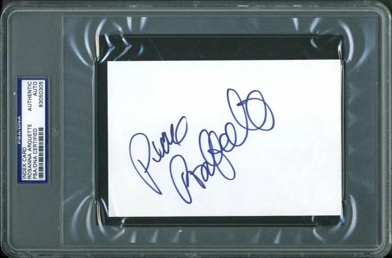 Rosanna Arquette Authentic Signed 4X6 Index Card Autographed PSA/DNA Slabbed