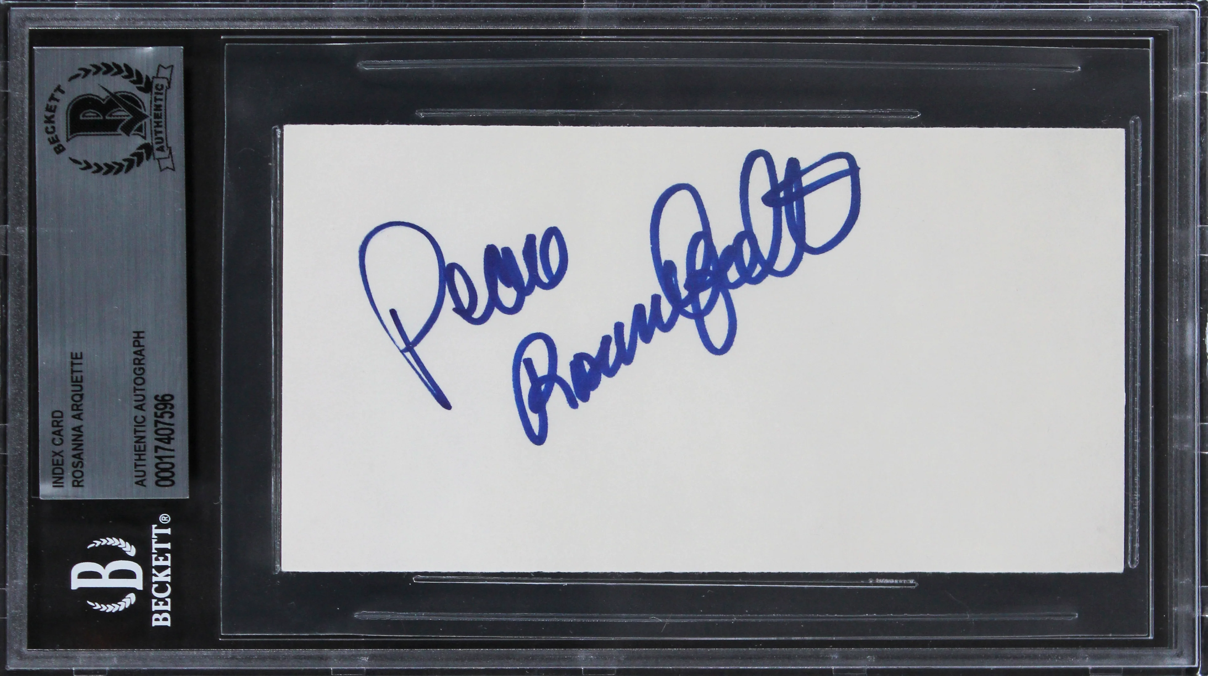 Rosanna Arquette Crash "Peace" Authentic Signed 3x5 Index Card BAS Slabbed 2 - Image 2