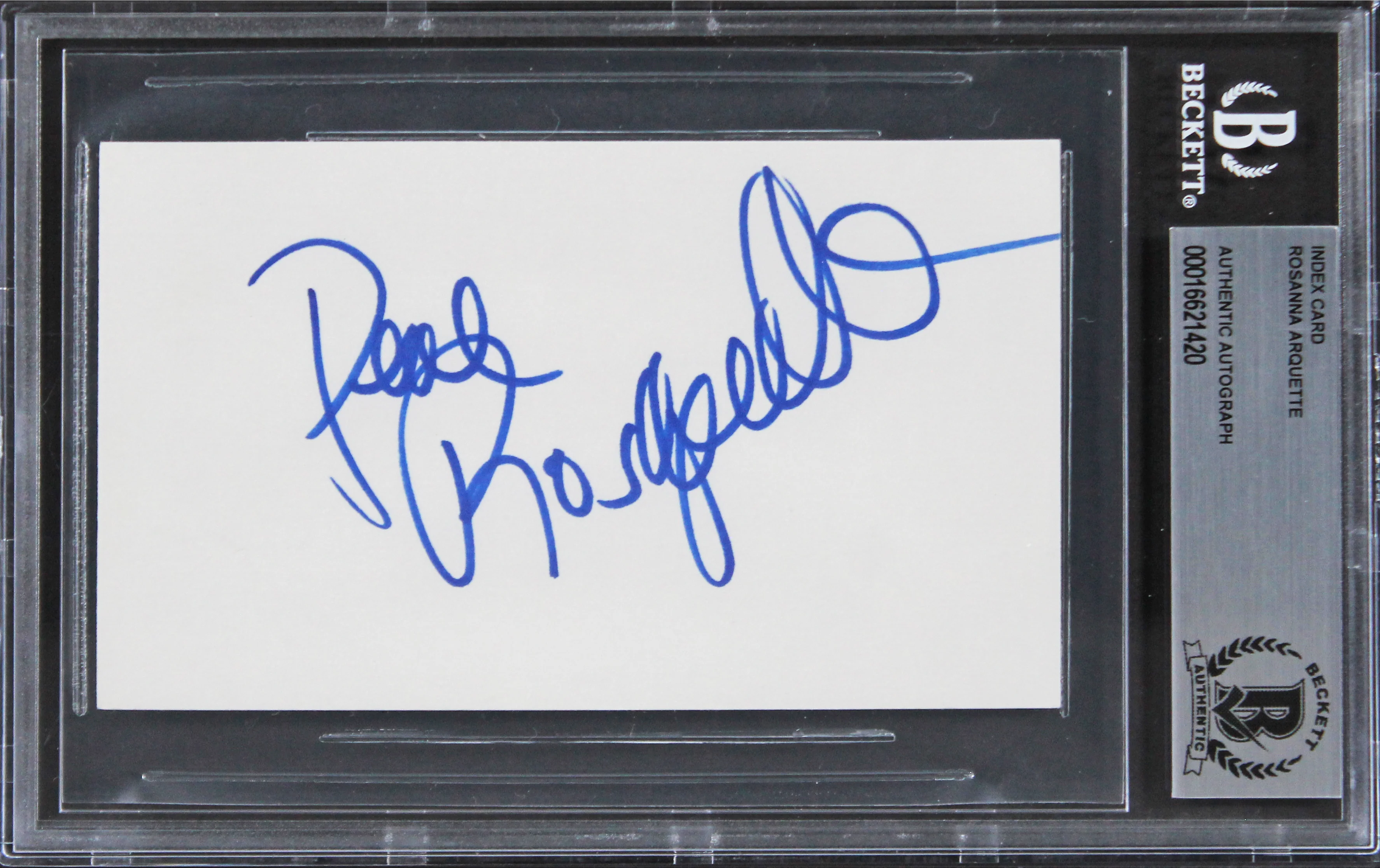 Rosanna Arquette Pulp Fiction Authentic Signed 3x5 Index Card BAS Slabbed 3