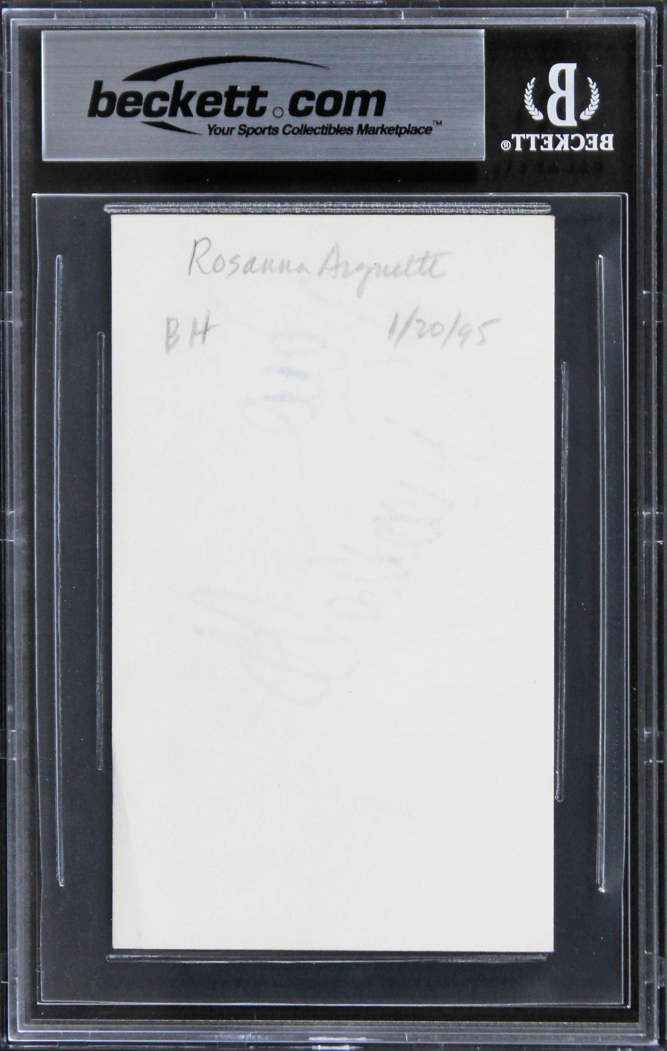 Rosanna Arquette Pulp Fiction Authentic Signed 3x5 Index Card BAS Slabbed 2 - Image 3