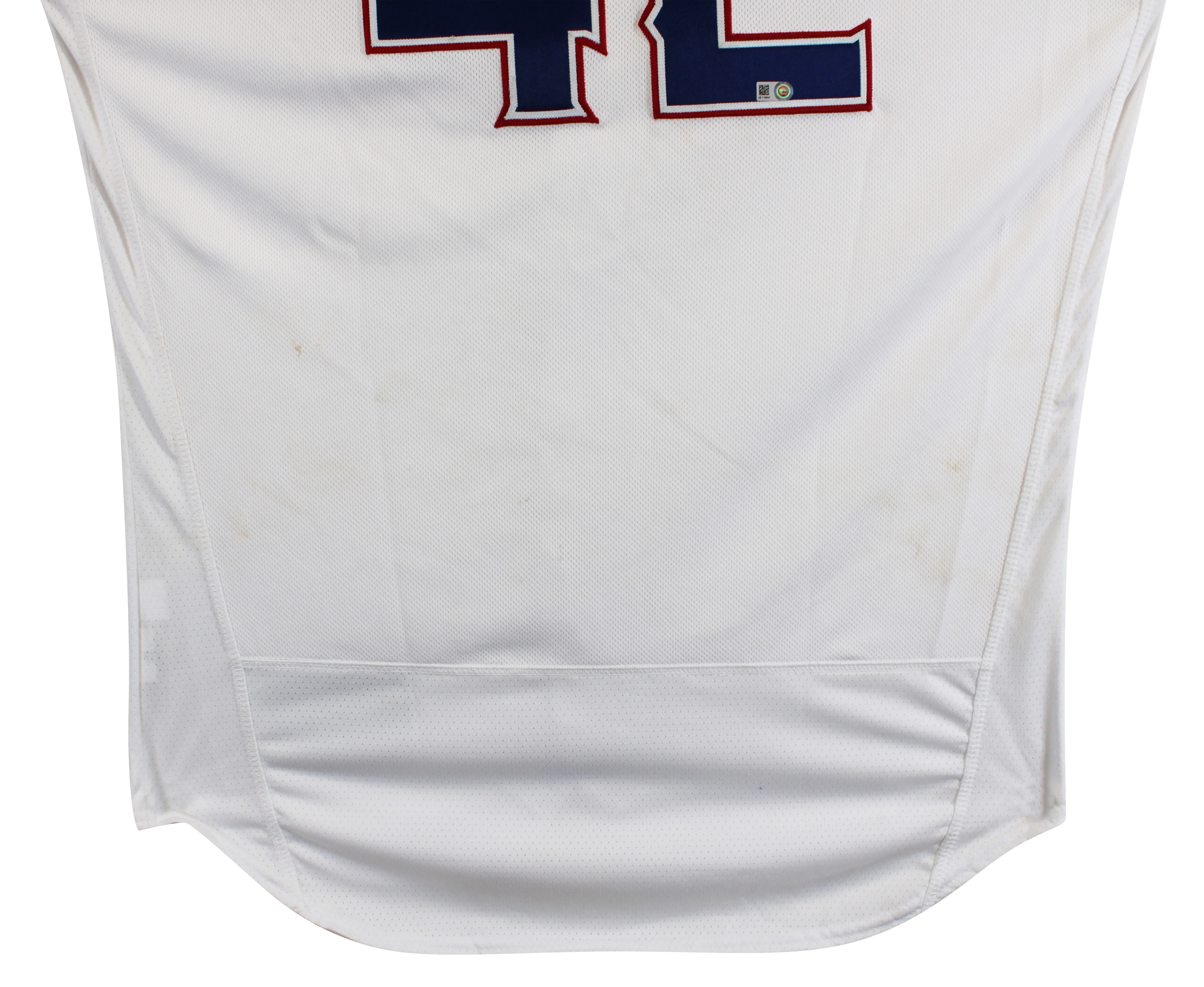 Rougned Odor Game Used Jackie Robinson Day White Majestic Flexbase Jersey MLB - Image 6