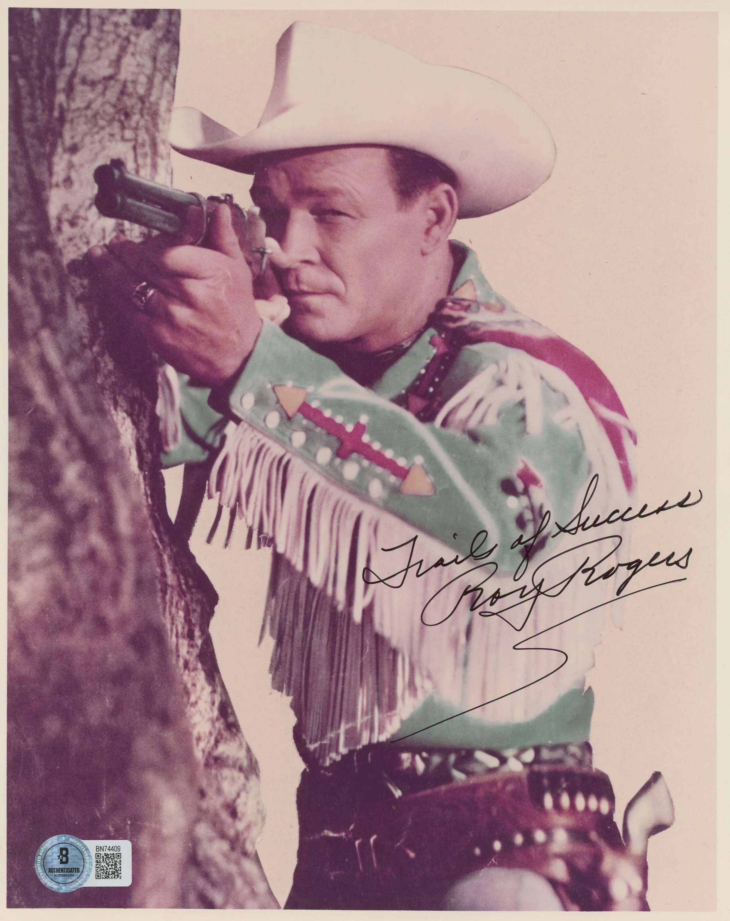 Roy Rogers My Pal Trigger "Trails of Success" Signed 8x10 Photo BAS #BN74409 - Image 2
