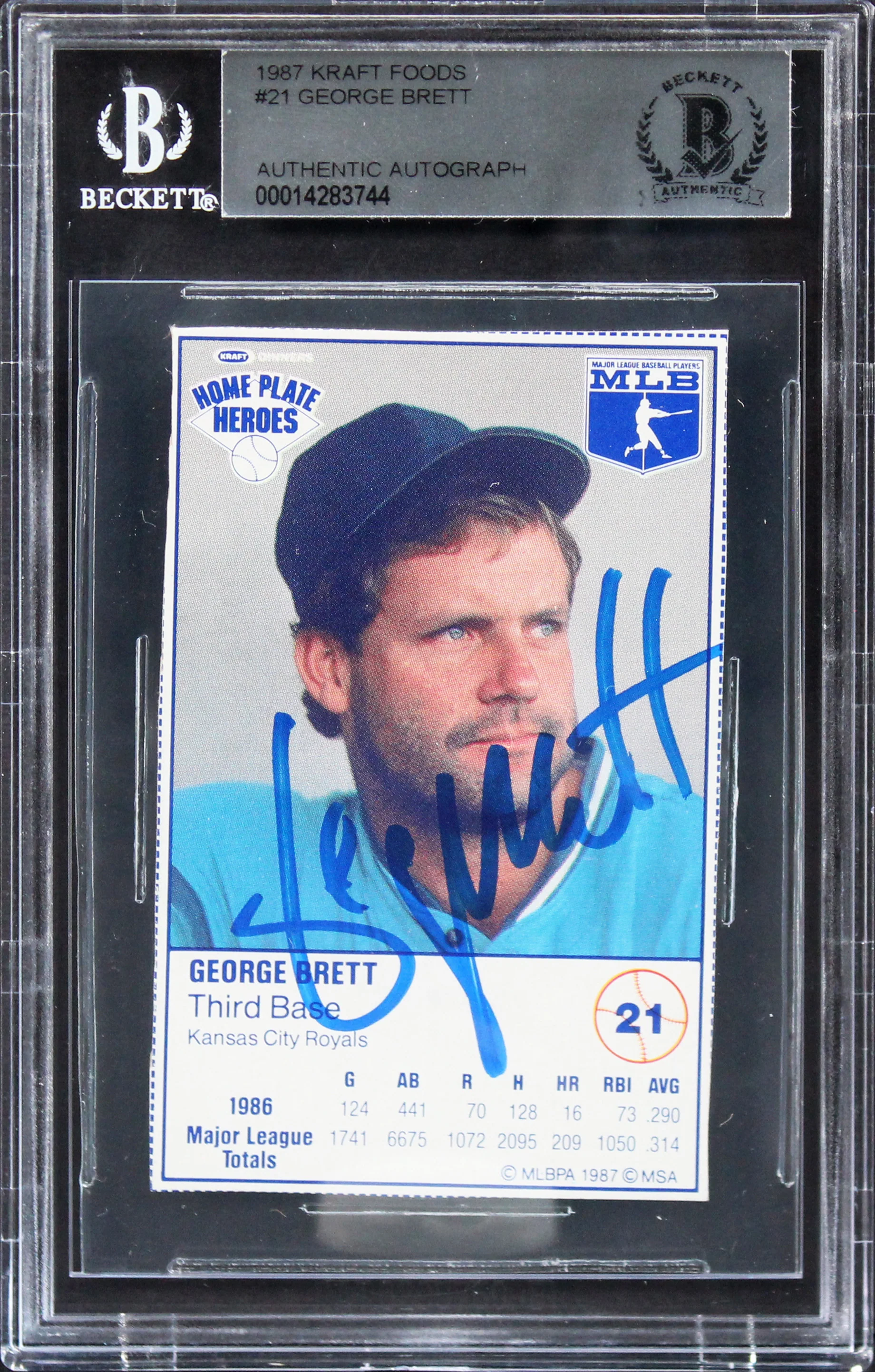 Royals George Brett Authentic Signed 1987 Kraft Foods #21 Card BAS Slabbed - Image 2
