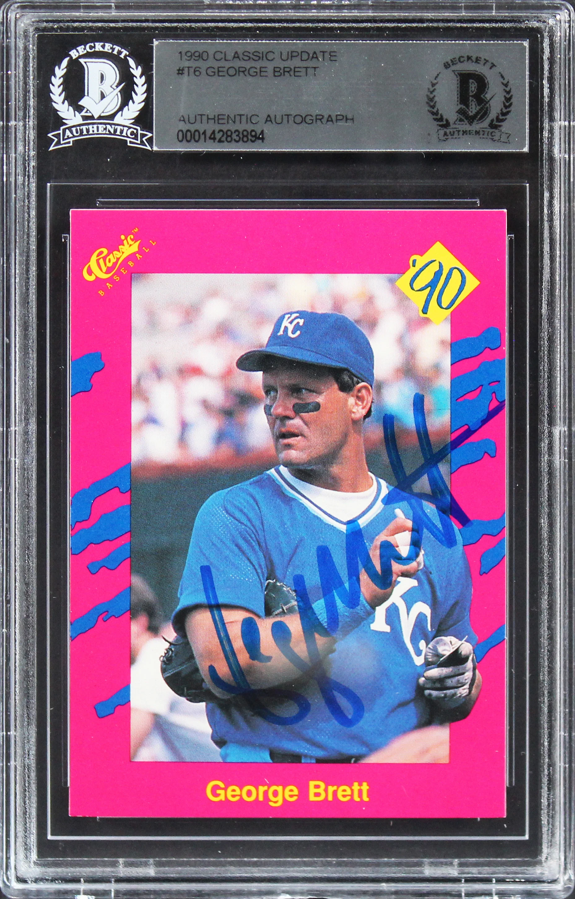 Royals George Brett Authentic Signed 1990 Classic Update #T6 Card BAS Slab - Image 2