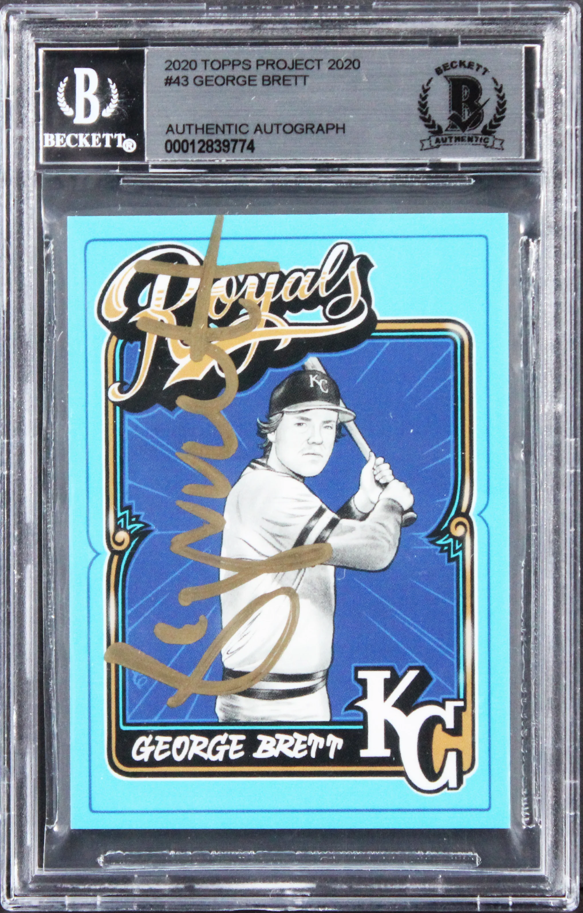 Royals George Brett Signed 2020 Topps Project 2020 #43 Card BAS Slabbed - Image 2