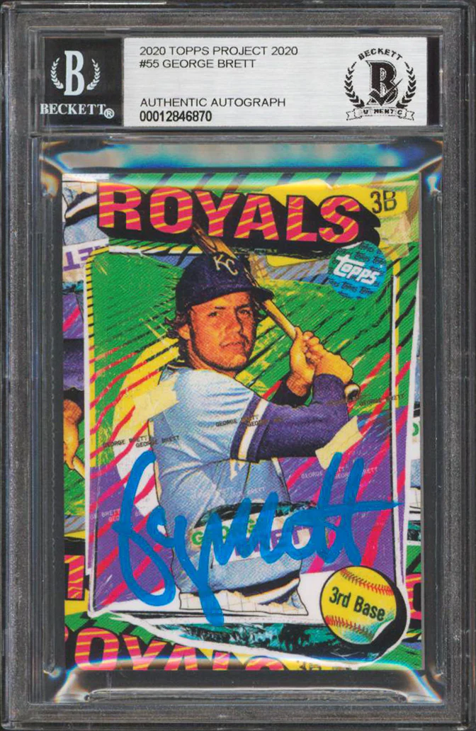 Royals George Brett Signed 2020 Topps Project 2020 #55 Card BAS Slabbed - Image 2