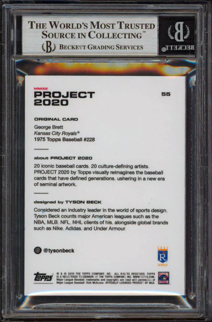 Royals George Brett Signed 2020 Topps Project 2020 #55 Card BAS Slabbed - Image 3