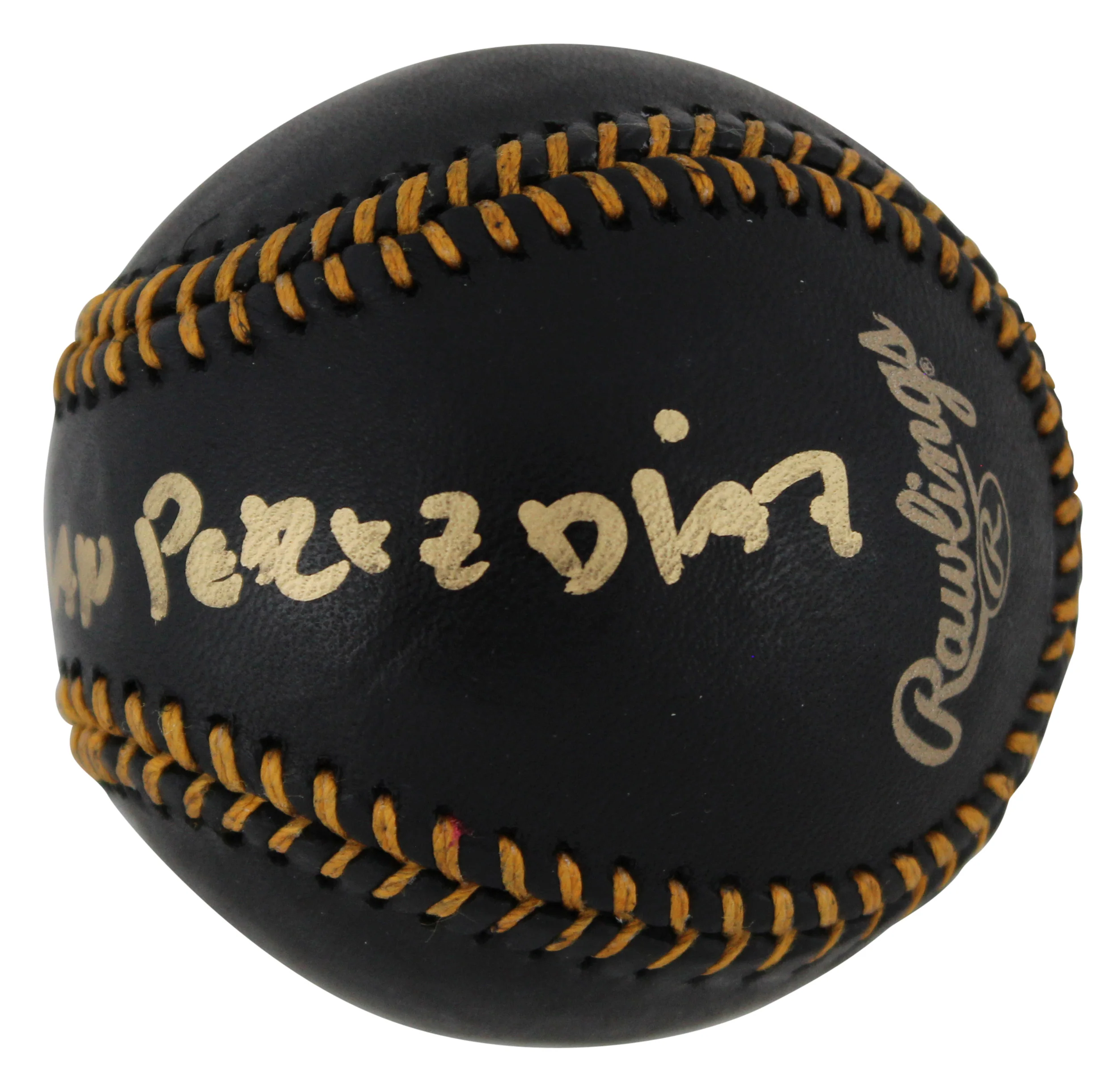 Royals Salvador Johan Perez DIaz Full Name Signed Black Oml Baseball BAS Witness - Image 5