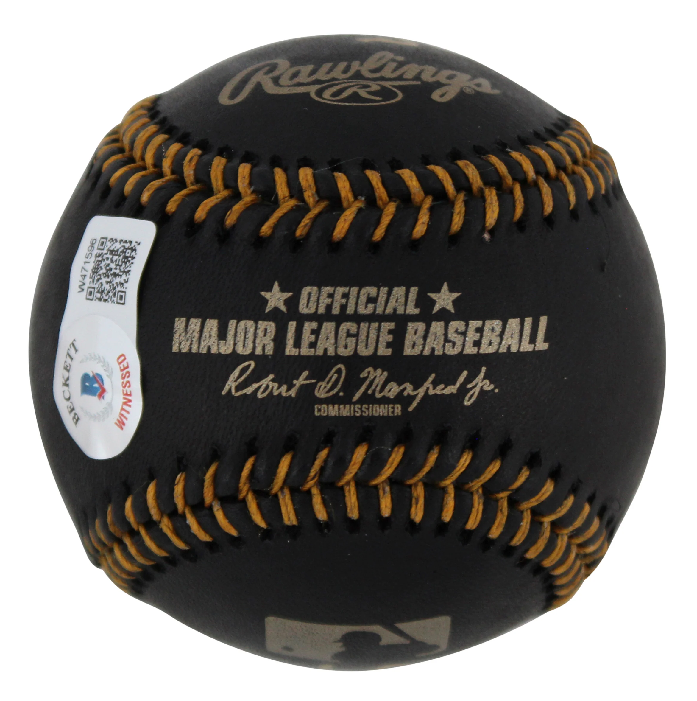 Royals Salvador Johan Perez DIaz Full Name Signed Black Oml Baseball BAS Witness - Image 6