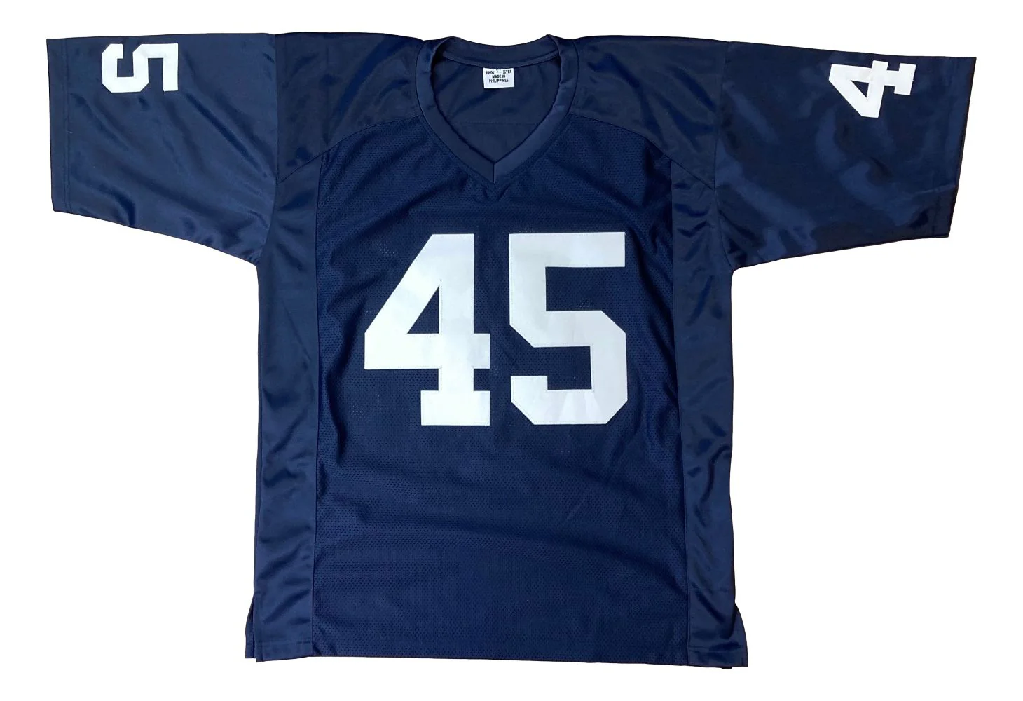 Rudy Ruettiger Notre Dame Signed Blue Never Quit Football Jersey BAS - Image 3