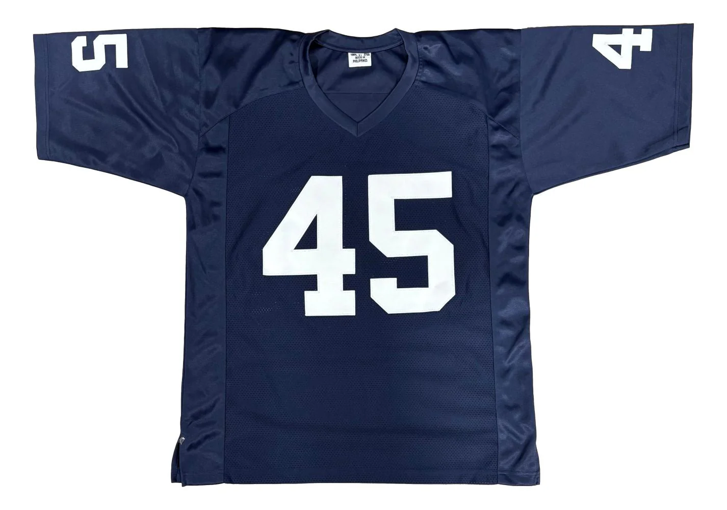 Rudy Ruettiger Sean Astin Notre Dame Signed Blue Never Quit Jersey BAS+JSA - Image 3
