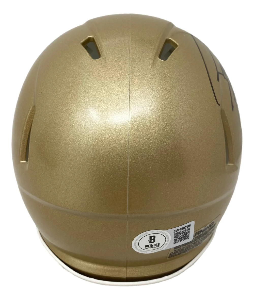 Rudy Ruettiger Signed Notre Dame Mini Speed Helmet BAS - Image 2
