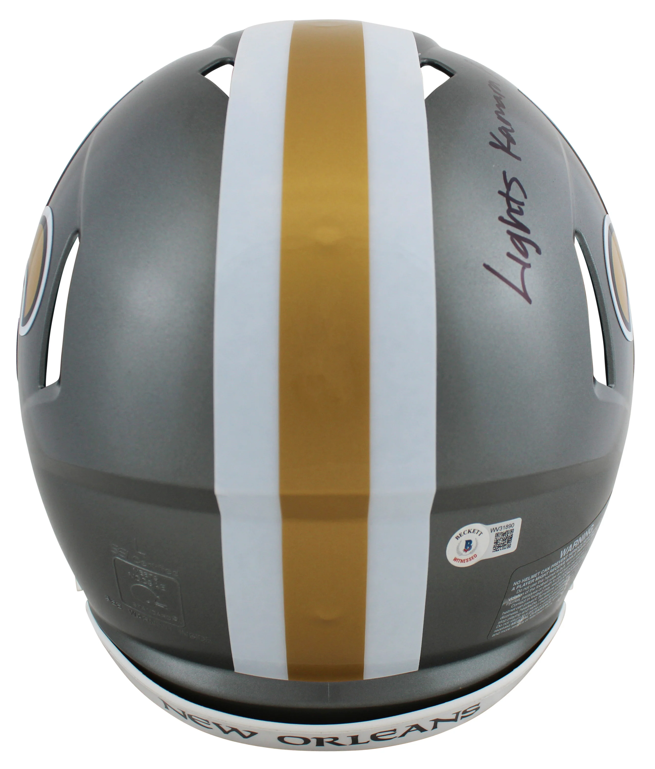 Saints Alvin Kamara "LKA" Signed Flash Full Size Speed Proline Helmet BAS Wit - Image 3