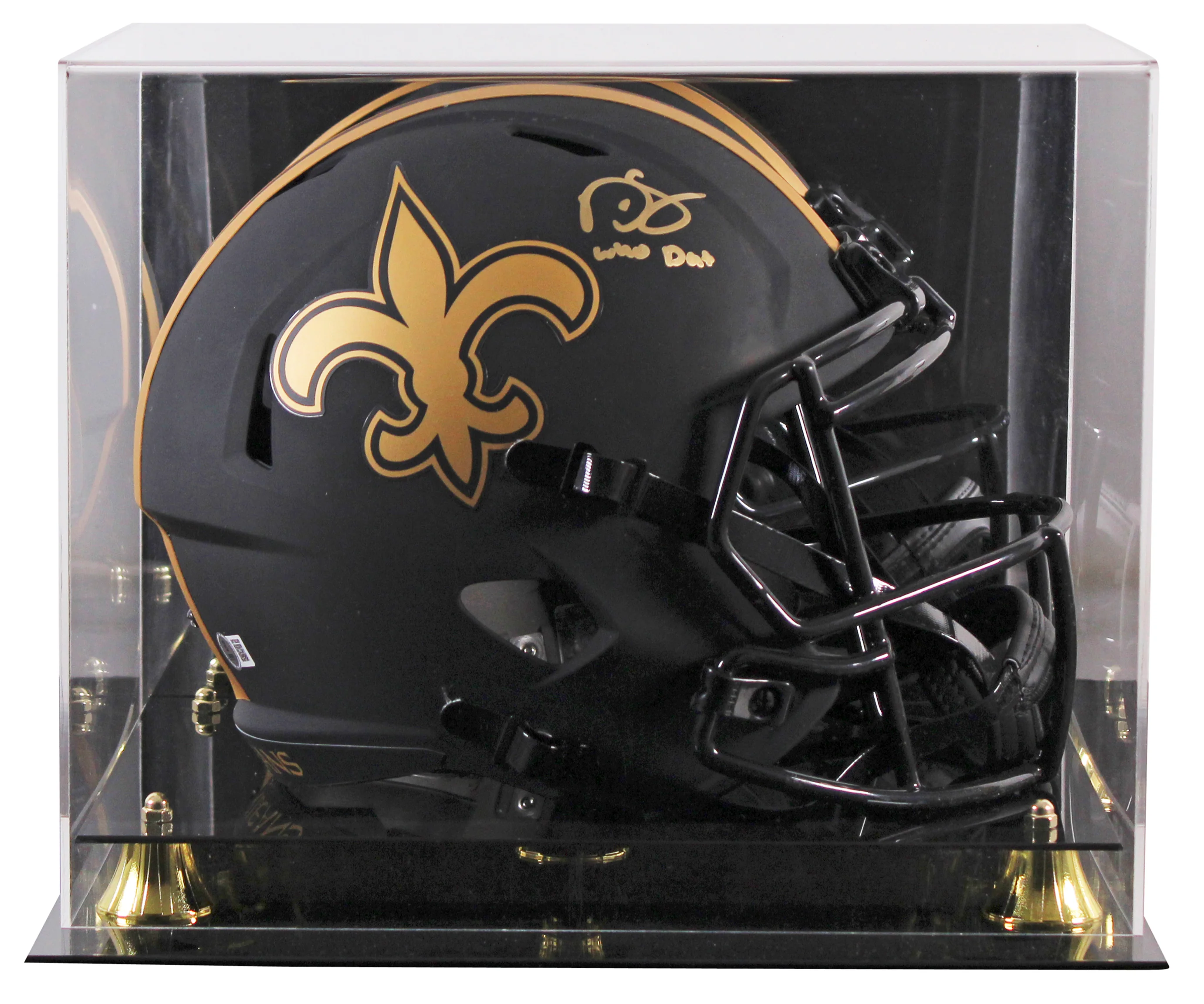 Saints Darren Sproles "Who Dat" Signed Eclipse F/S Speed Rep Helmet W/ Case BAS - Image 2