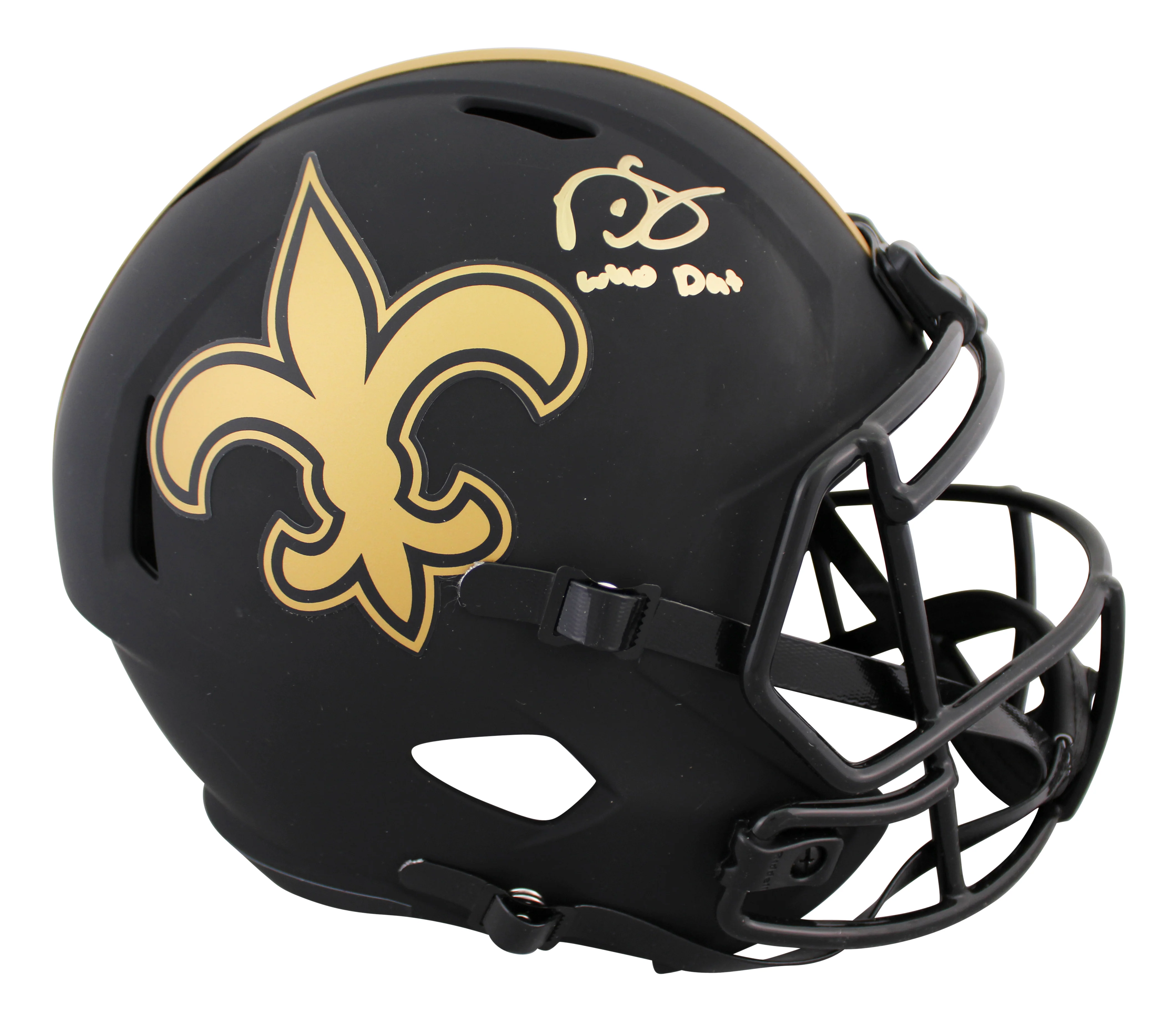 Saints Darren Sproles "Who Dat" Signed Eclipse F/S Speed Rep Helmet W/ Case BAS - Image 3