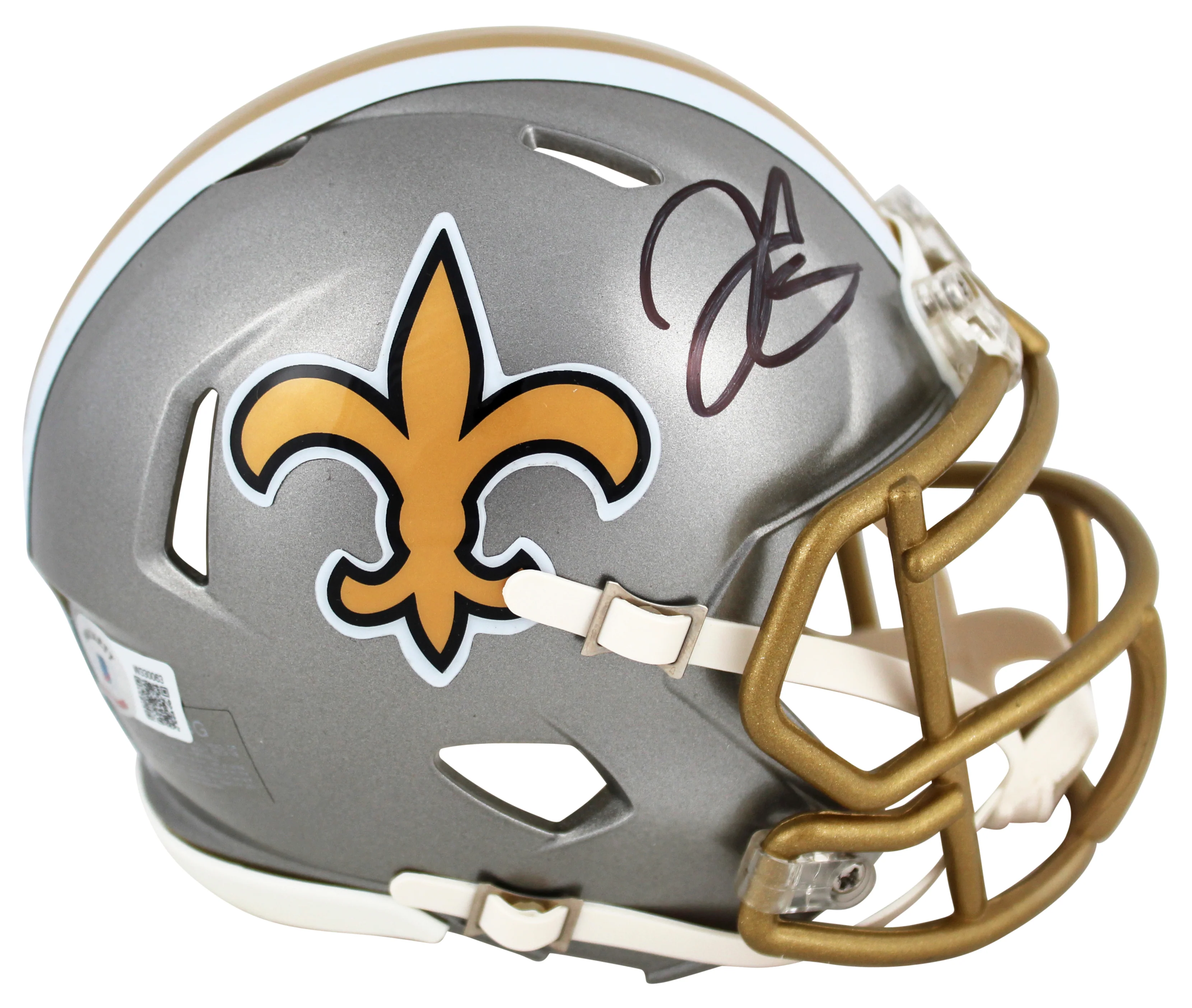 Saints Derek Carr Authentic Signed Flash Speed Mini Helmet BAS Witnessed - Image 2