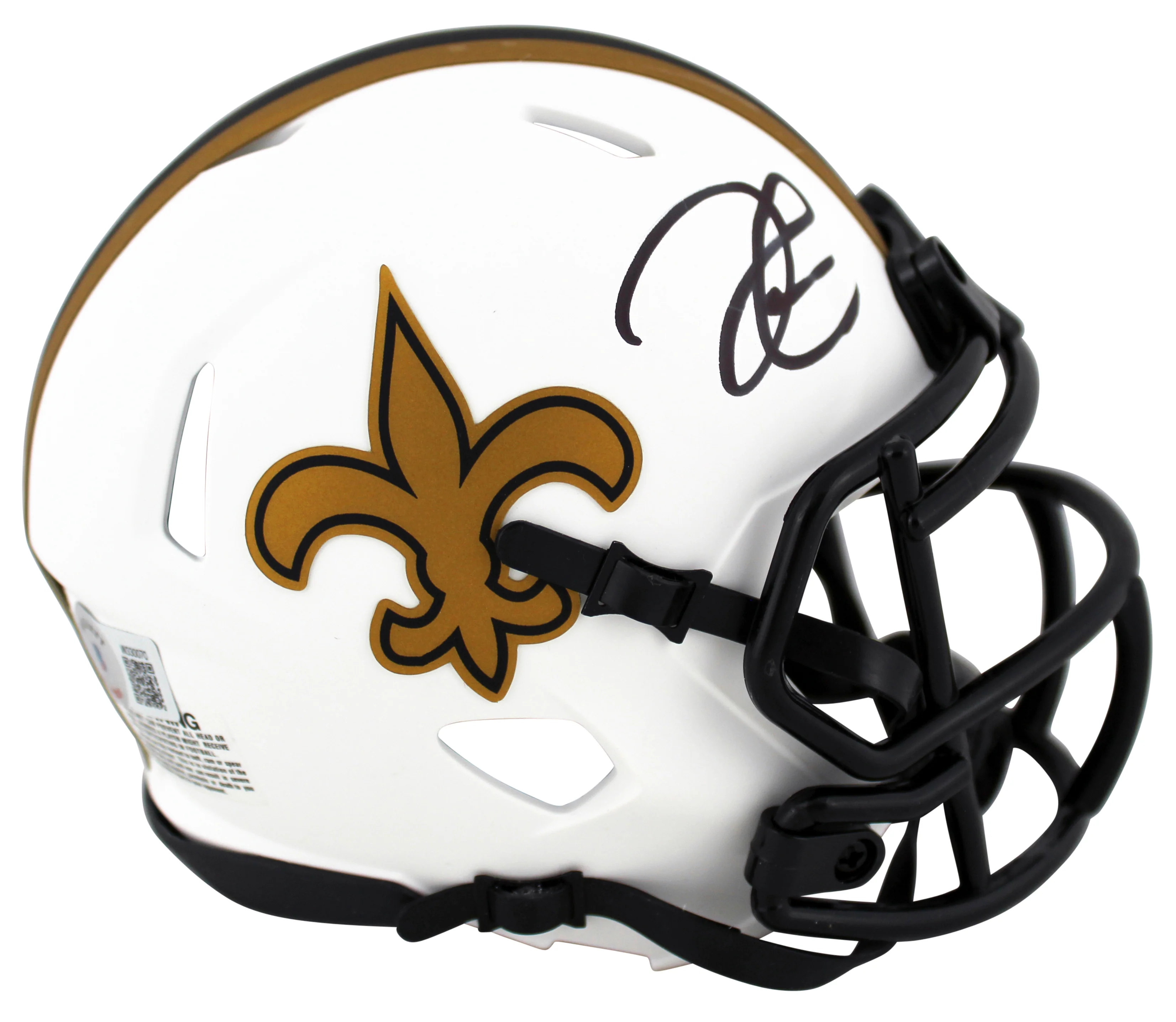 Saints Derek Carr Authentic Signed Lunar Speed Mini Helmet BAS Witnessed - Image 2