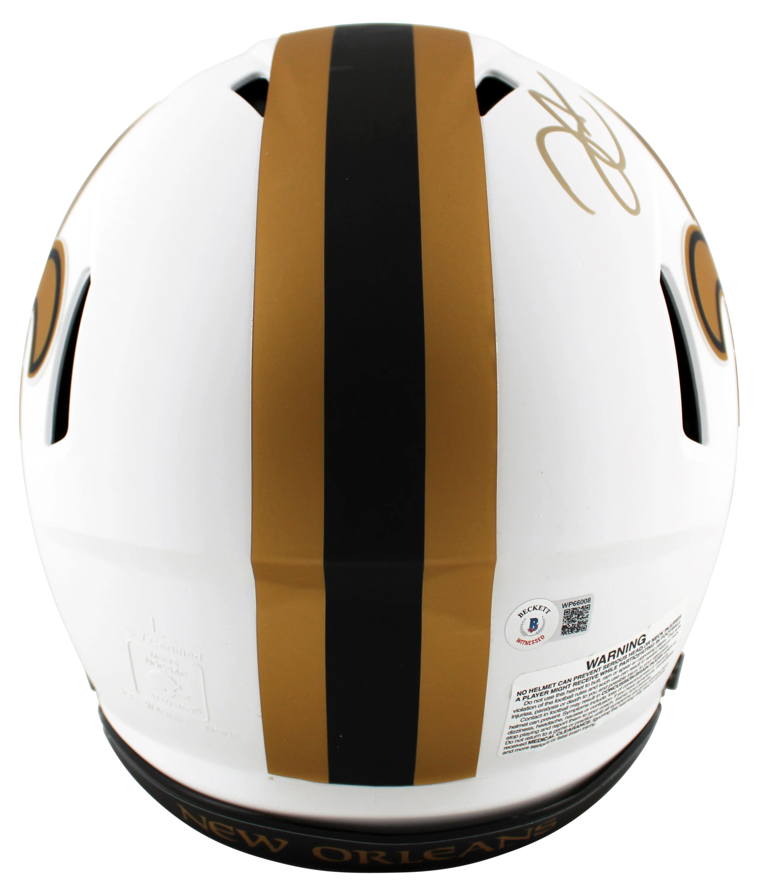Saints Derek Carr & Michael Thomas Signed Lunar F/S Speed Proline Helmet BAS Wit - Image 3