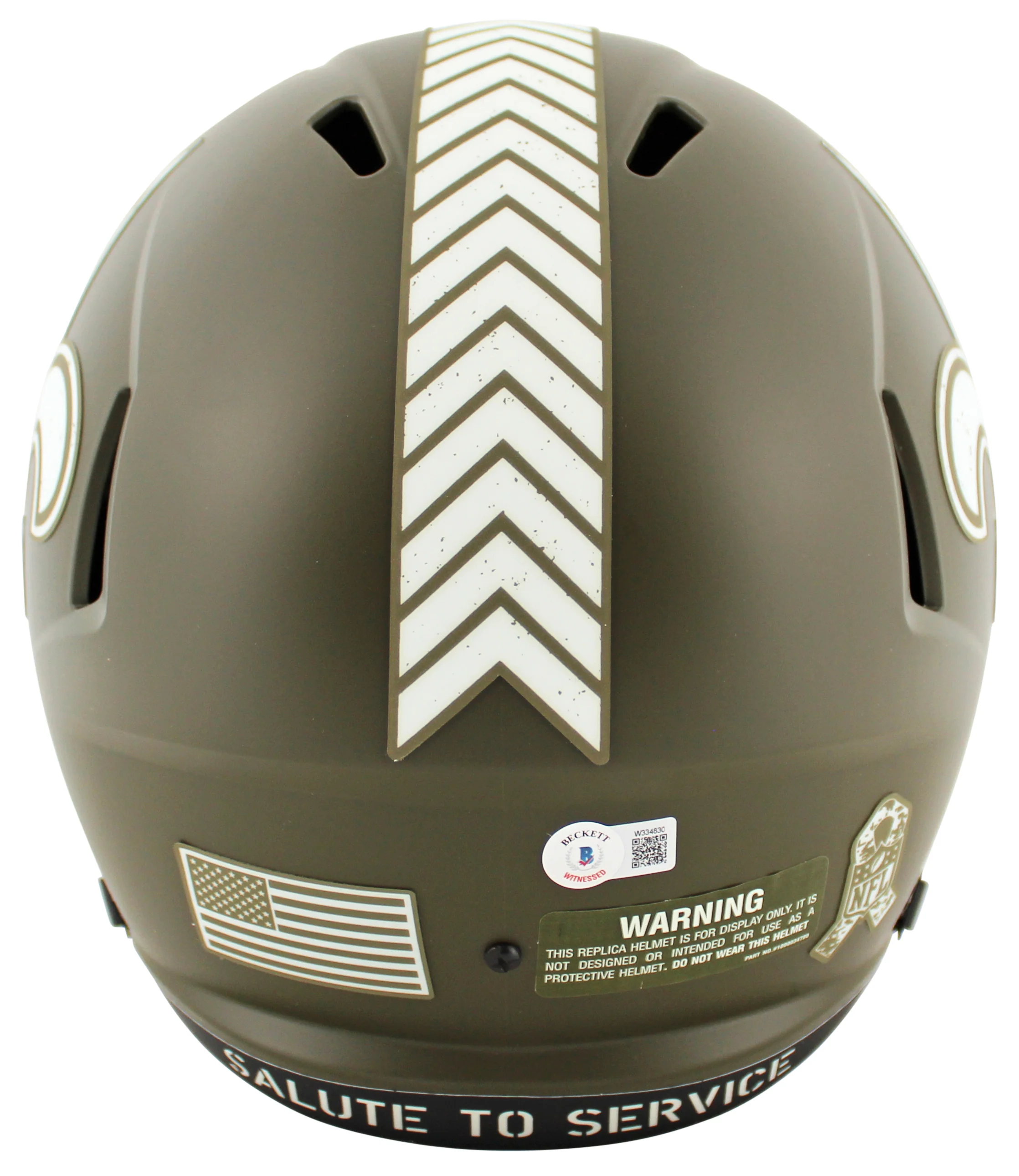 Saints Derek Carr Signed Salute To Service Full Size Speed Rep Helmet BAS Wit - Image 3