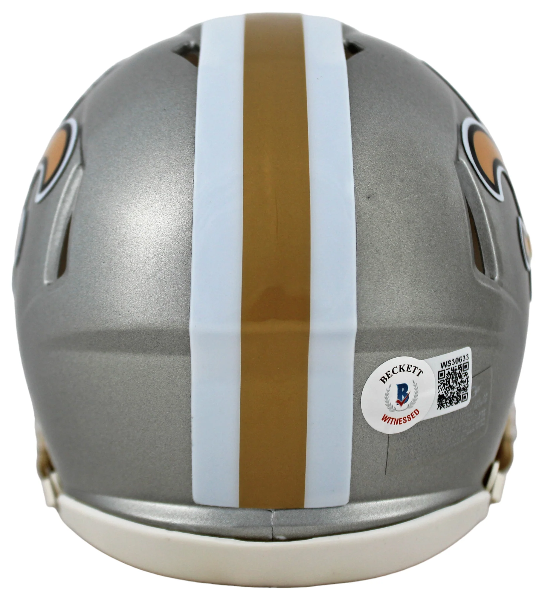 Saints Drew Brees Authentic Signed Flash Speed Mini Helmet BAS Witnessed - Image 3