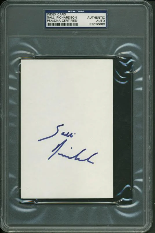 Salli Richardson Authentic Signed 4X6 Index Card PSA/DNA Slabbed #83050680
